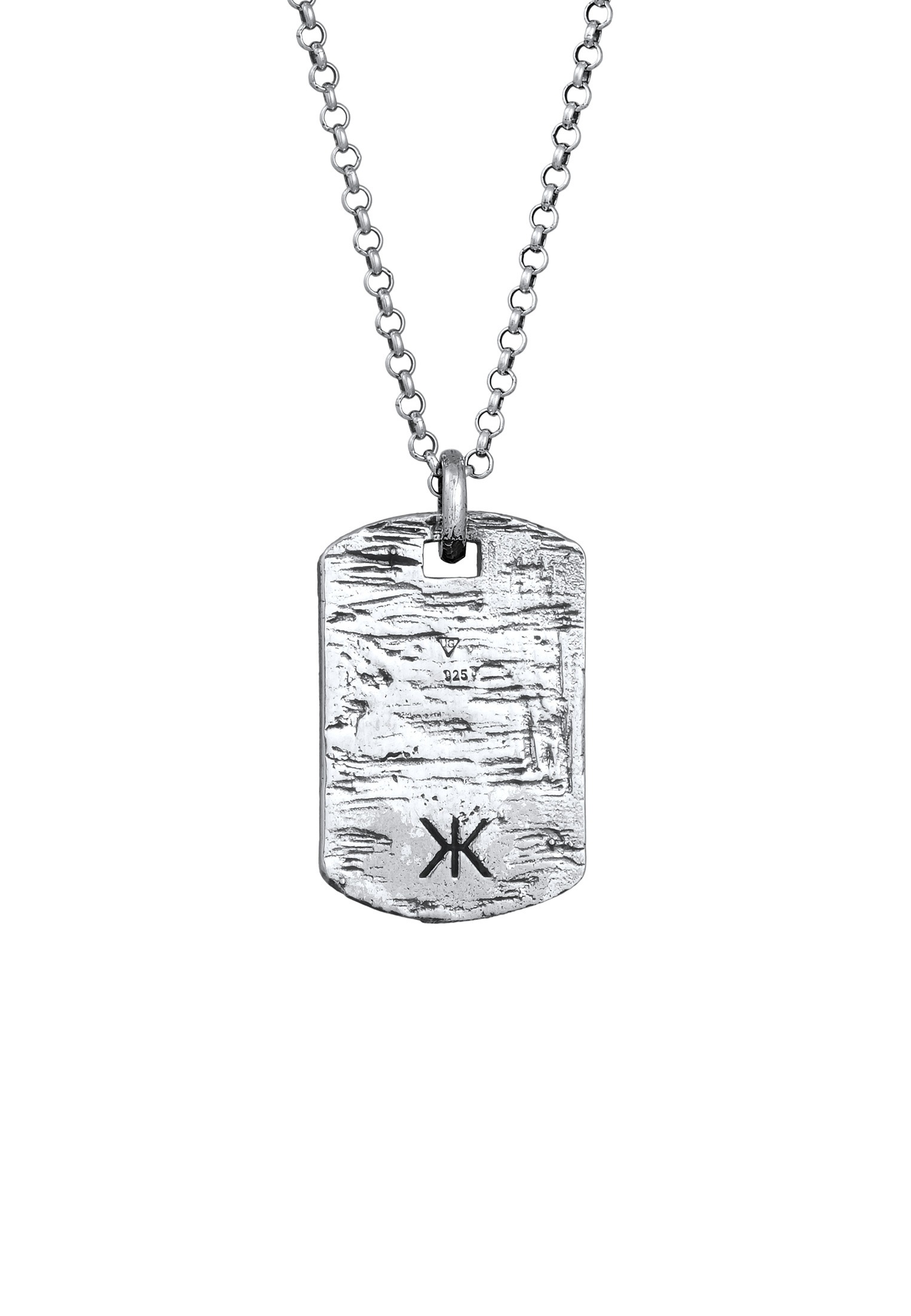 Kuzzoi Silberkette »Halskette Platte Strukturiert Antike Design 925 Silber«