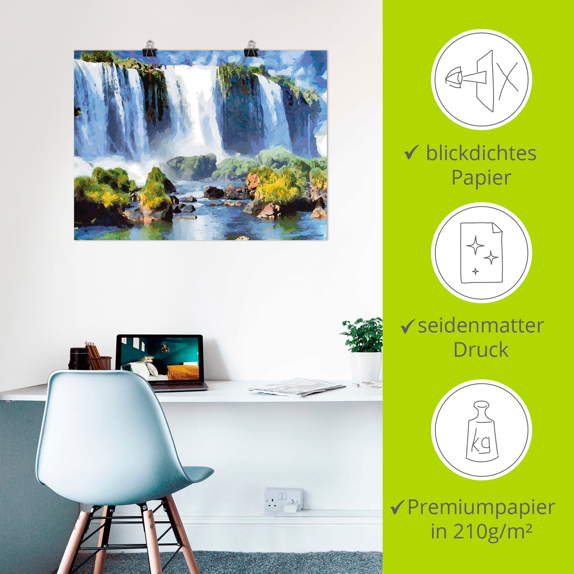 Artland Poster »Iguazu Wasserfälle II«, Wasserfallbilder, (1 St.), als Alubild, Leinwandbild, Wandaufkleber oder Poster in versch. Größen