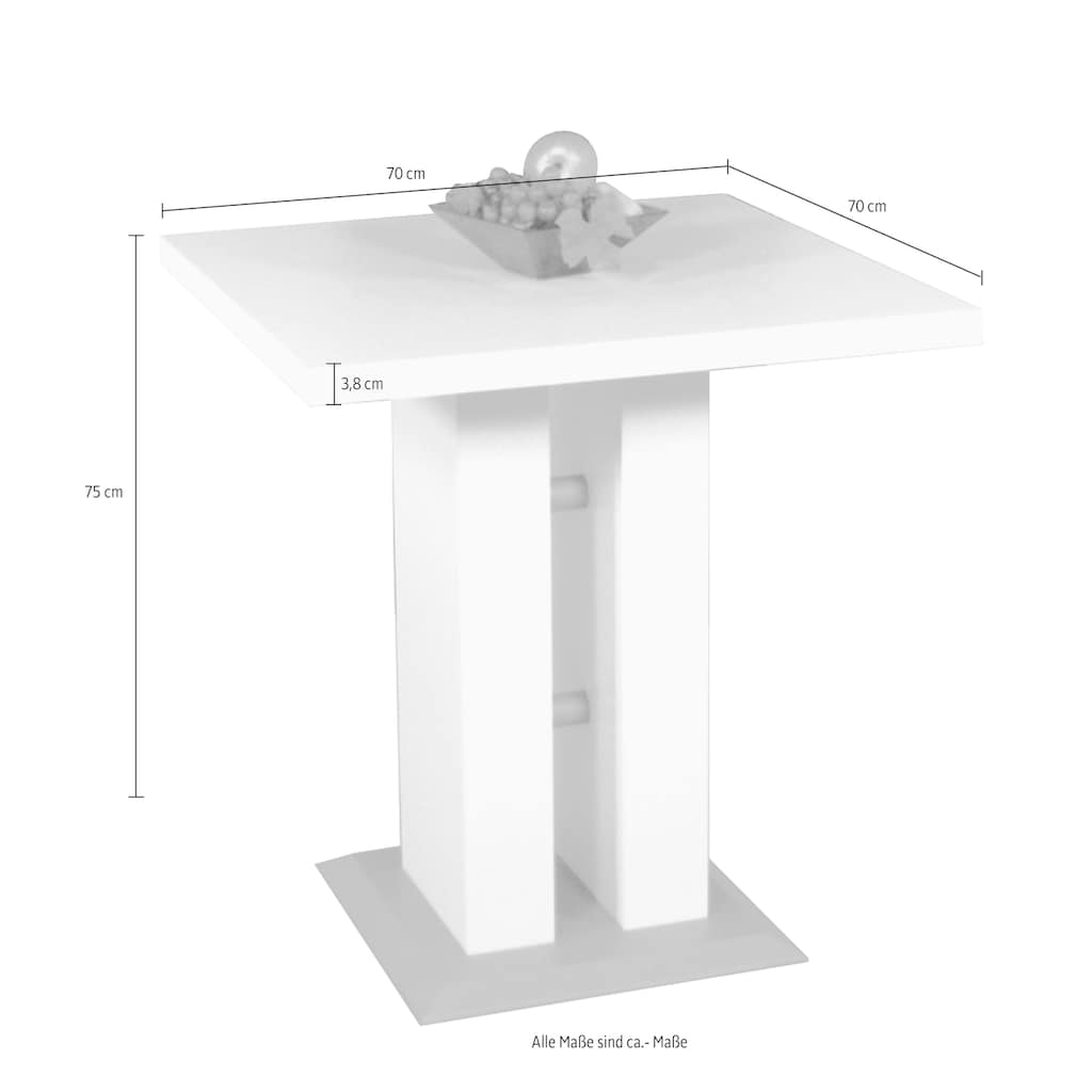 INOSIGN Säulen-Esstisch »Luxor«, (70 x 70 cm)