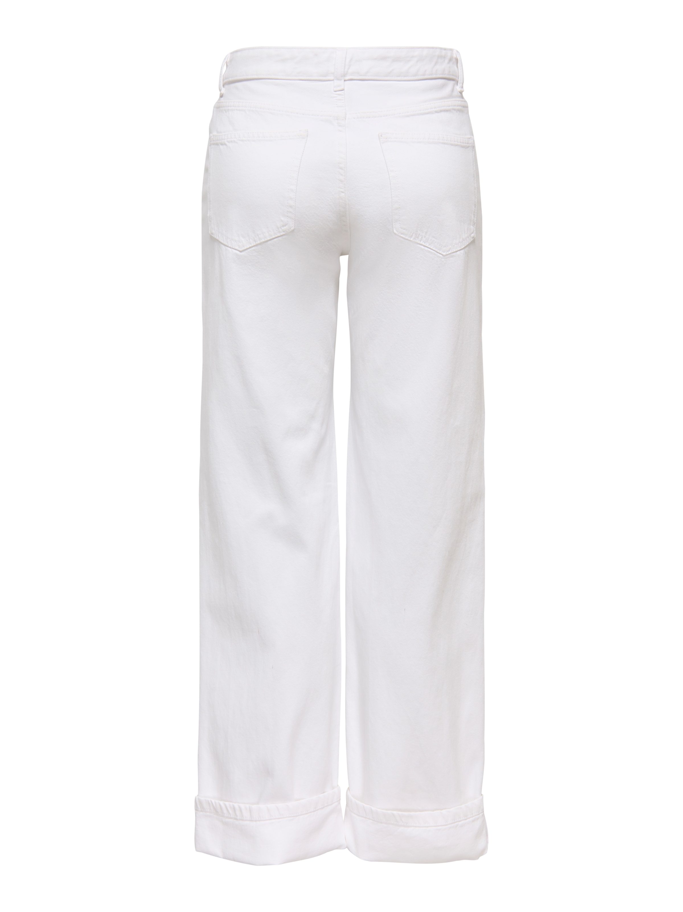 ONLY Weite Jeans »ONLELLA MW WIDE FOLD UP DNM WHITE TAI« Baumwolle, regular waist, wide fit