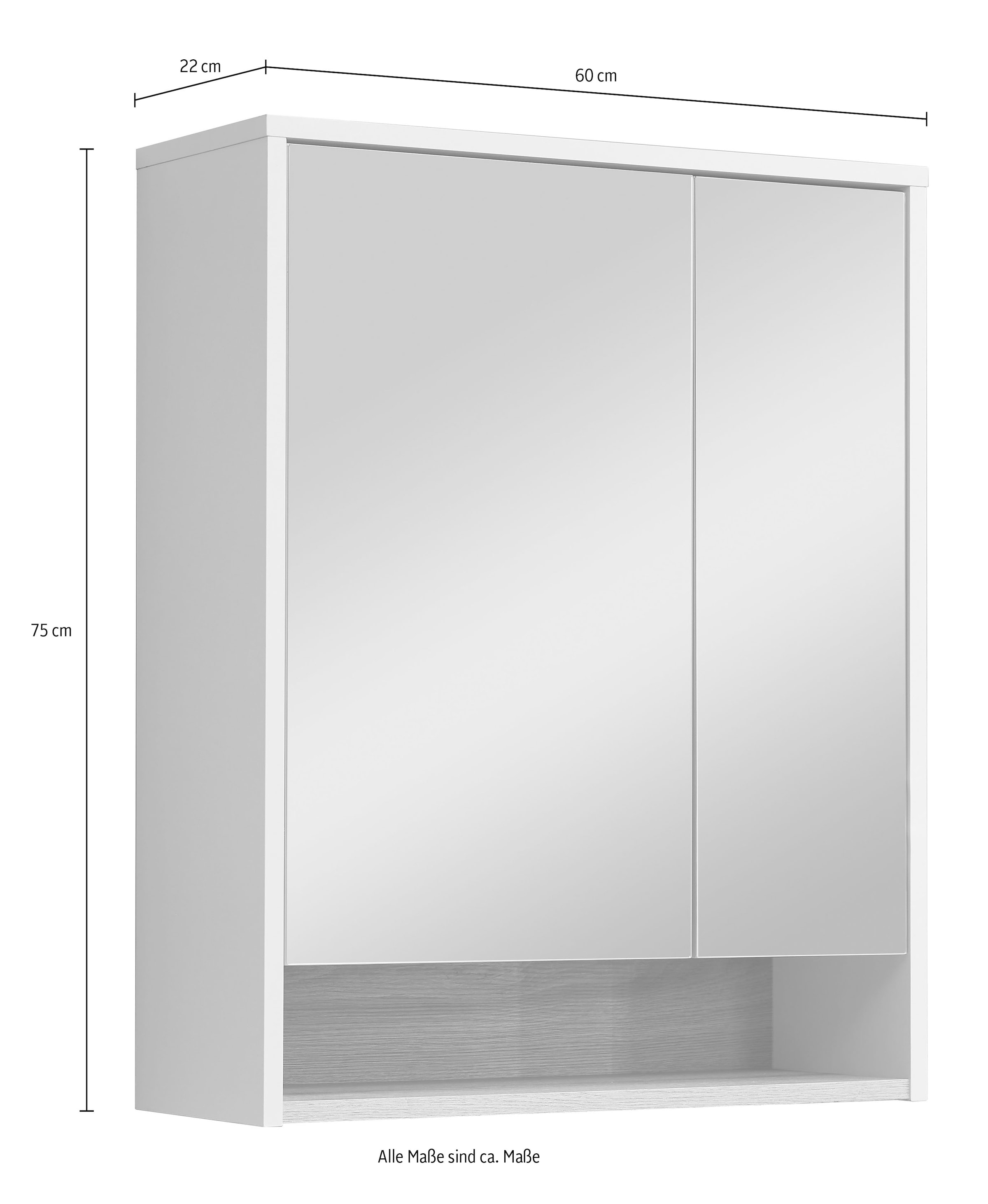 BASIC by Balculina Spiegelschrank »Linea« 1 Stk. tlg. Breite 60cm, Melaminbeschichtung