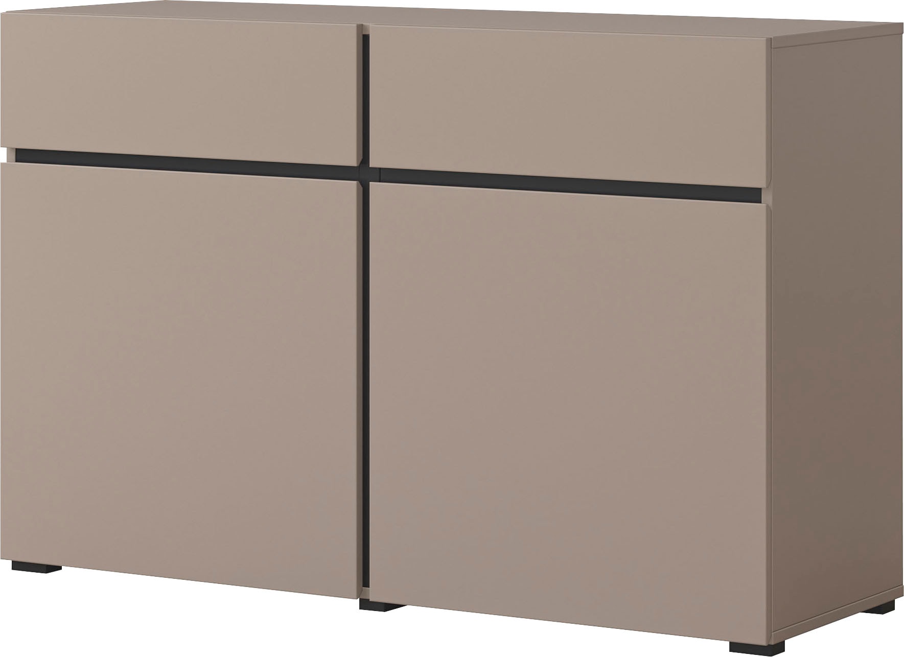 INOSIGN Sideboard »Cross,Breite 119,5 cm, moderne grifflose Kommode,2 Türen/2 Schubkästen«, Schubladenschrank,Anrichte mit viel Stauraum, Einlegeböden verstellbar