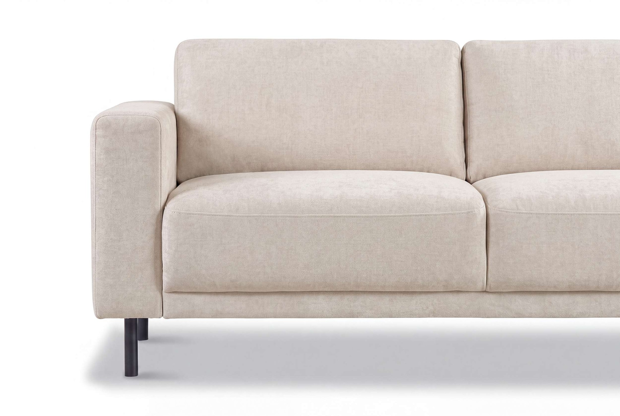 OTTO home 3-Sitzer »Sveeva, B.214 cm, schwarze Metallfüße« langlebiger Webstoff, mit Wellenunterfederung, viele Farben