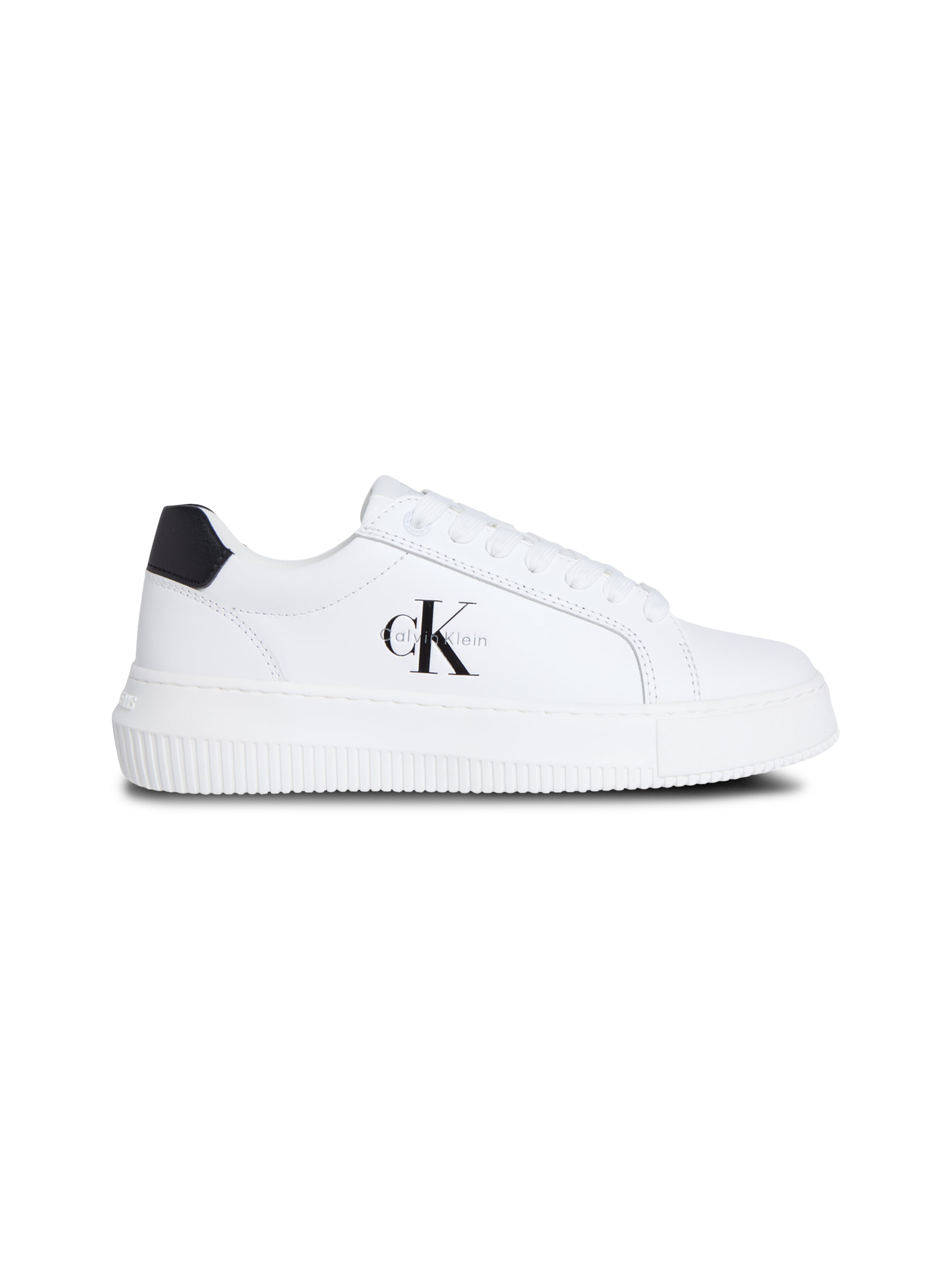 Calvin Klein Jeans Plateausneaker »CHUNKY CUPSOLE MONO LTH WN«, Schnürschuh, Halbschuh, Freizeitsneaker mit seitlichem CK-Logo
