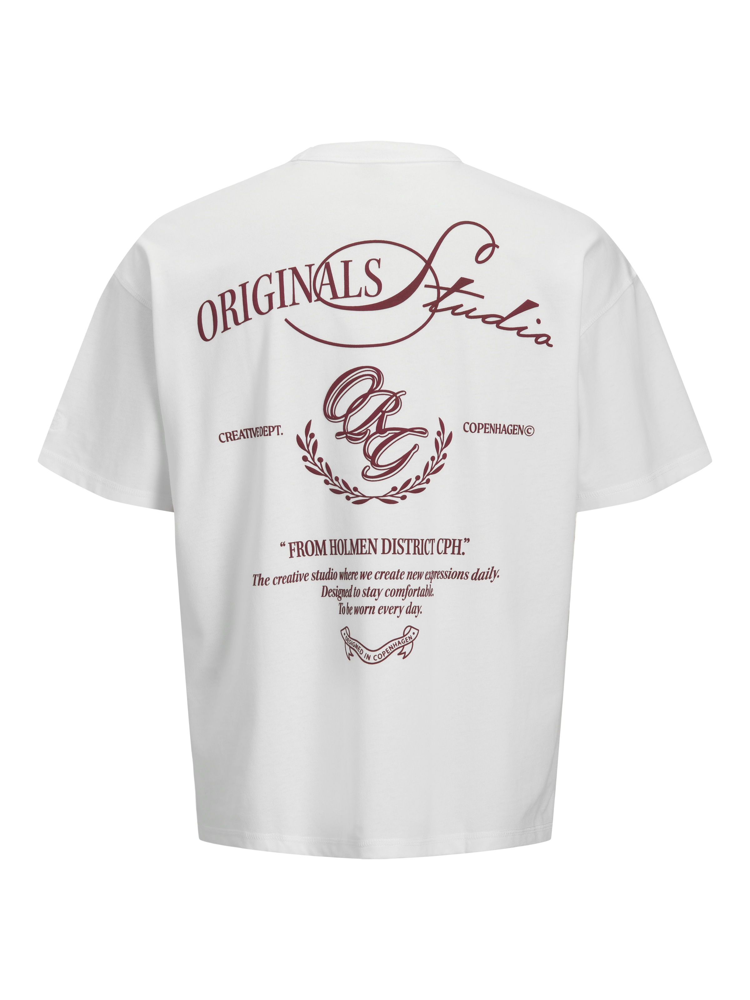 Jack & Jones Rundhalsshirt »JORSANREMO TYPO TEE SS CREW NECK LN« Baumwollmischung, locker geschnitten
