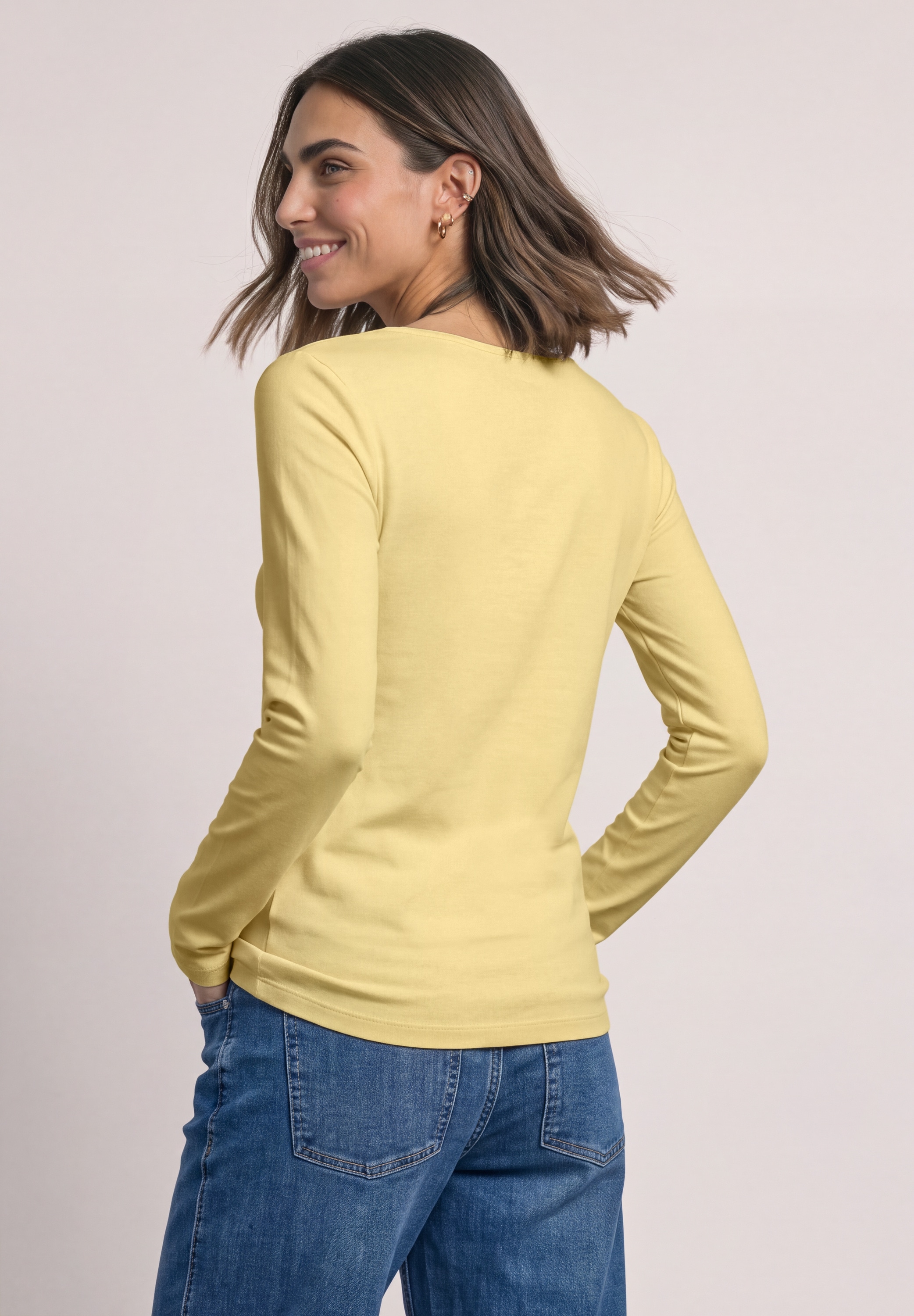 STREET ONE Langarmshirt »Style Lanea« Shirt mit U-Boot-Ausschnitt