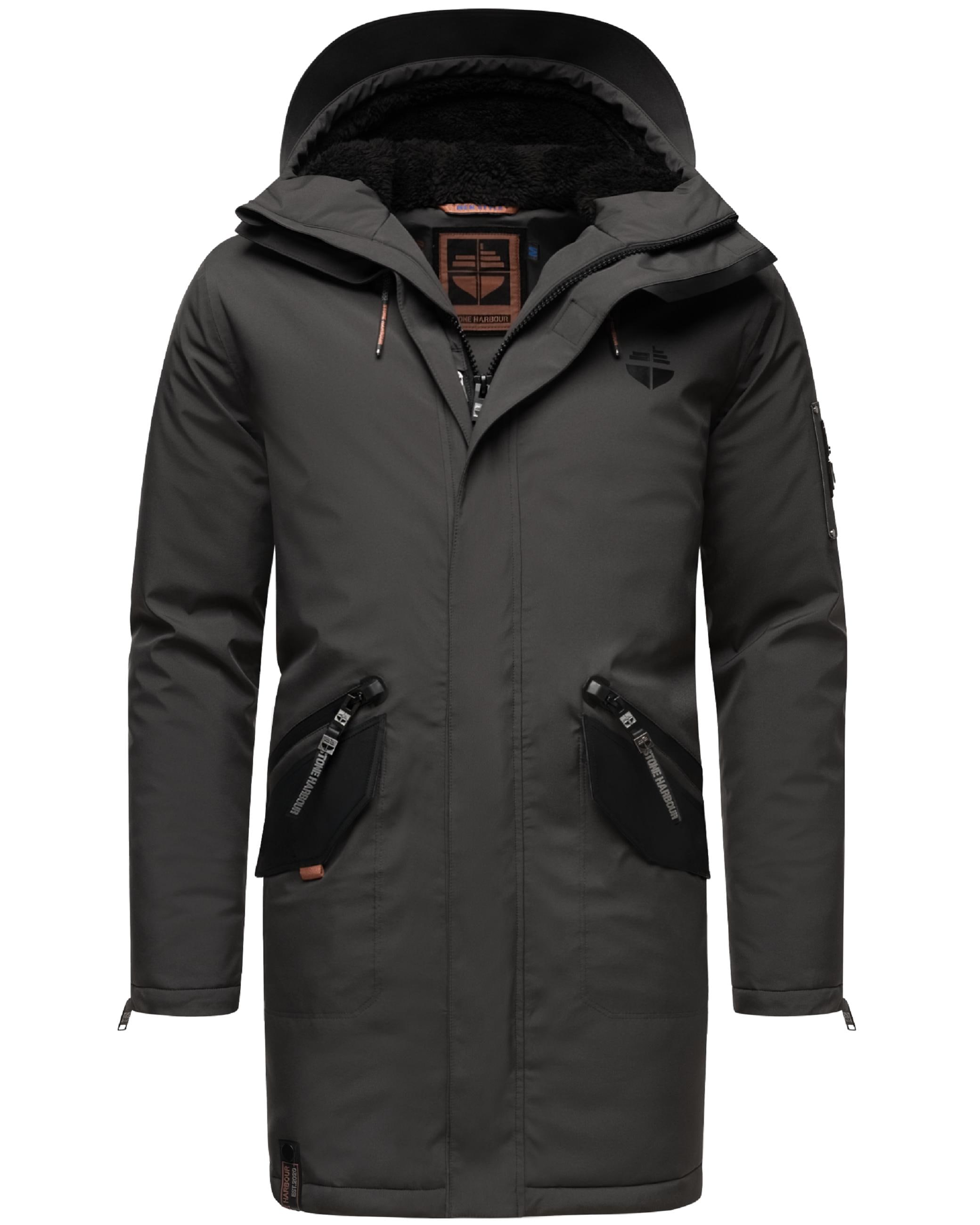 Stone Harbour Wintermantel »Wintermantel Ragaan«, modischer Herren Winterparka mit Teddyfell Futter