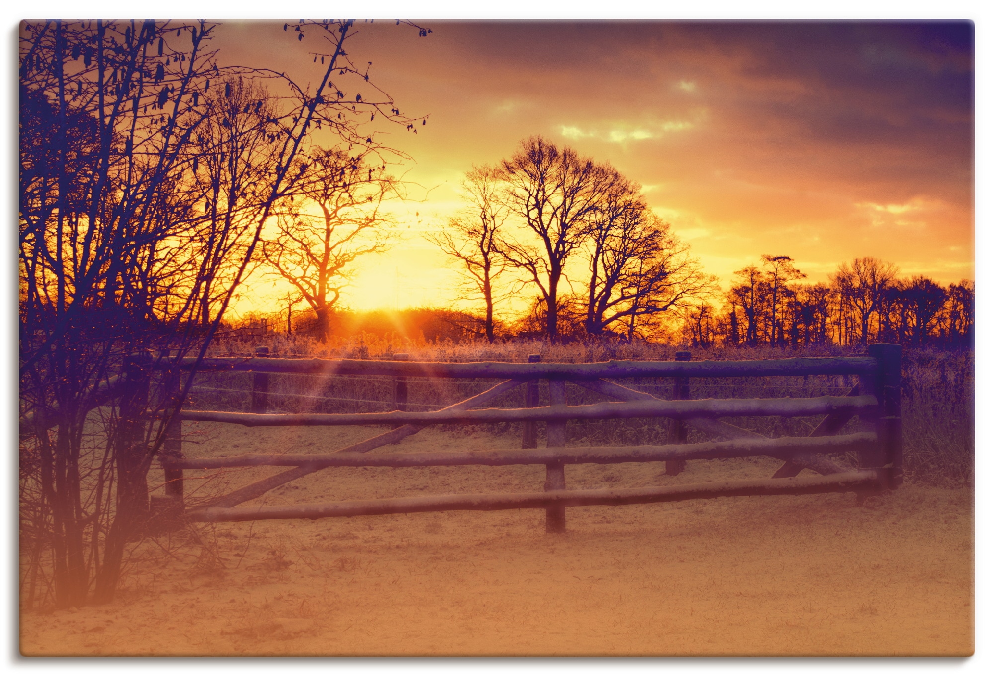 Leinwandbild »Sonnenaufgang im Februar«, Sonnenaufgang & -untergang, (1 St.), auf...