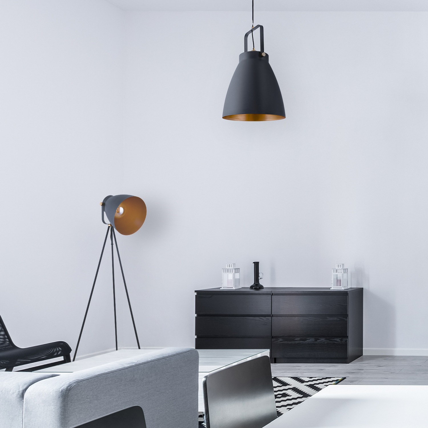 flammig-flammig, Modern Industrial E27 bestellen Pendelleuchte Wohnzimmer Scheinwerfer online Design 1 »BOONE Home Paco Stehleuchte PD«, bei OTTO