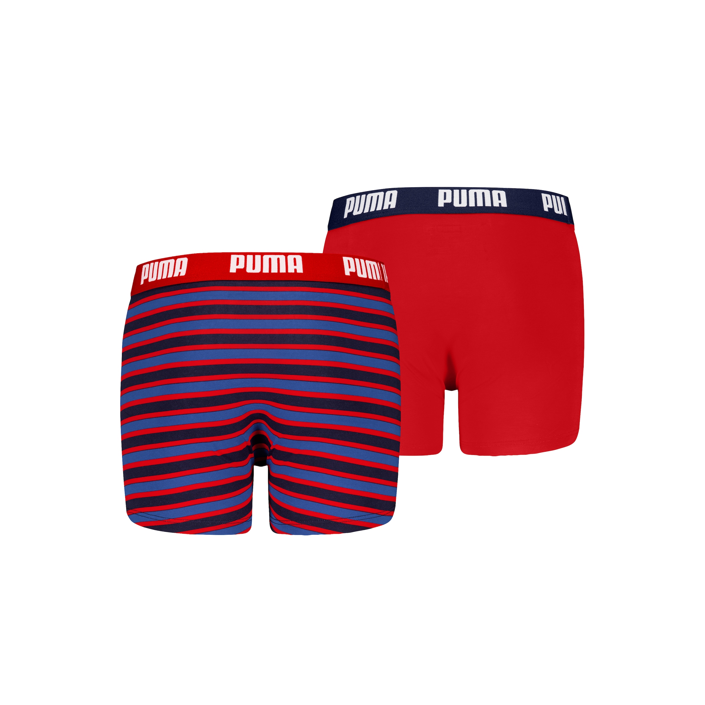 PUMA Boxershorts »PUMA BOYS EVERYDAY STRIPED BOXERS« 2er Pack,  ohne Eingriff, mit elastischem Logobund
