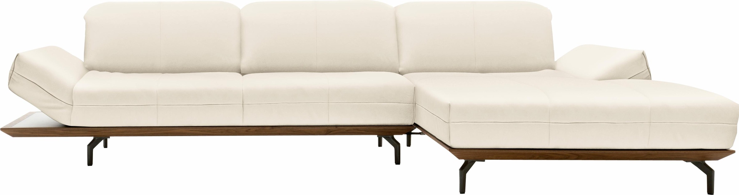 Creation BY ROLF BENZ Ecksofa »CR.420, Designecksofa, L-Form«, in 2 Qualitäten, Holzrahmen in Eiche Natur oder Nußbaum, Breite 293 cm