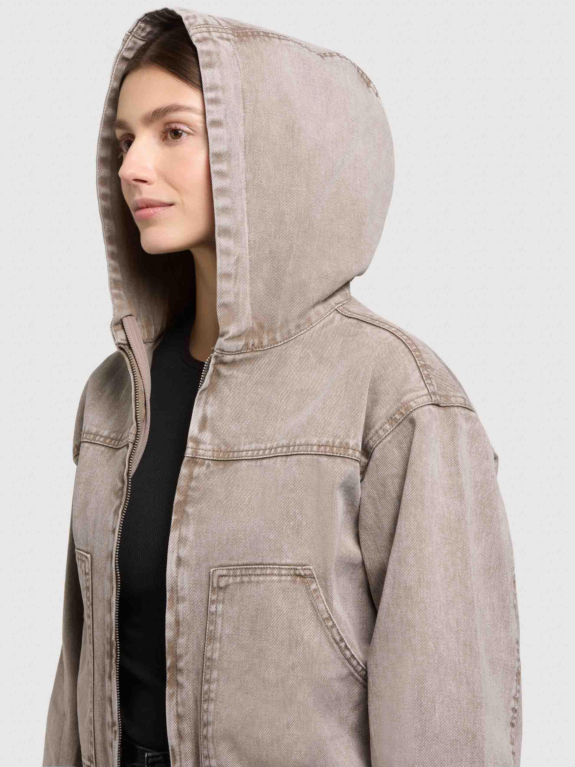 khujo Jeansjacke »Jeansjacke Gretel« mit Kapuze Modische Jacke in Jeans-Optik