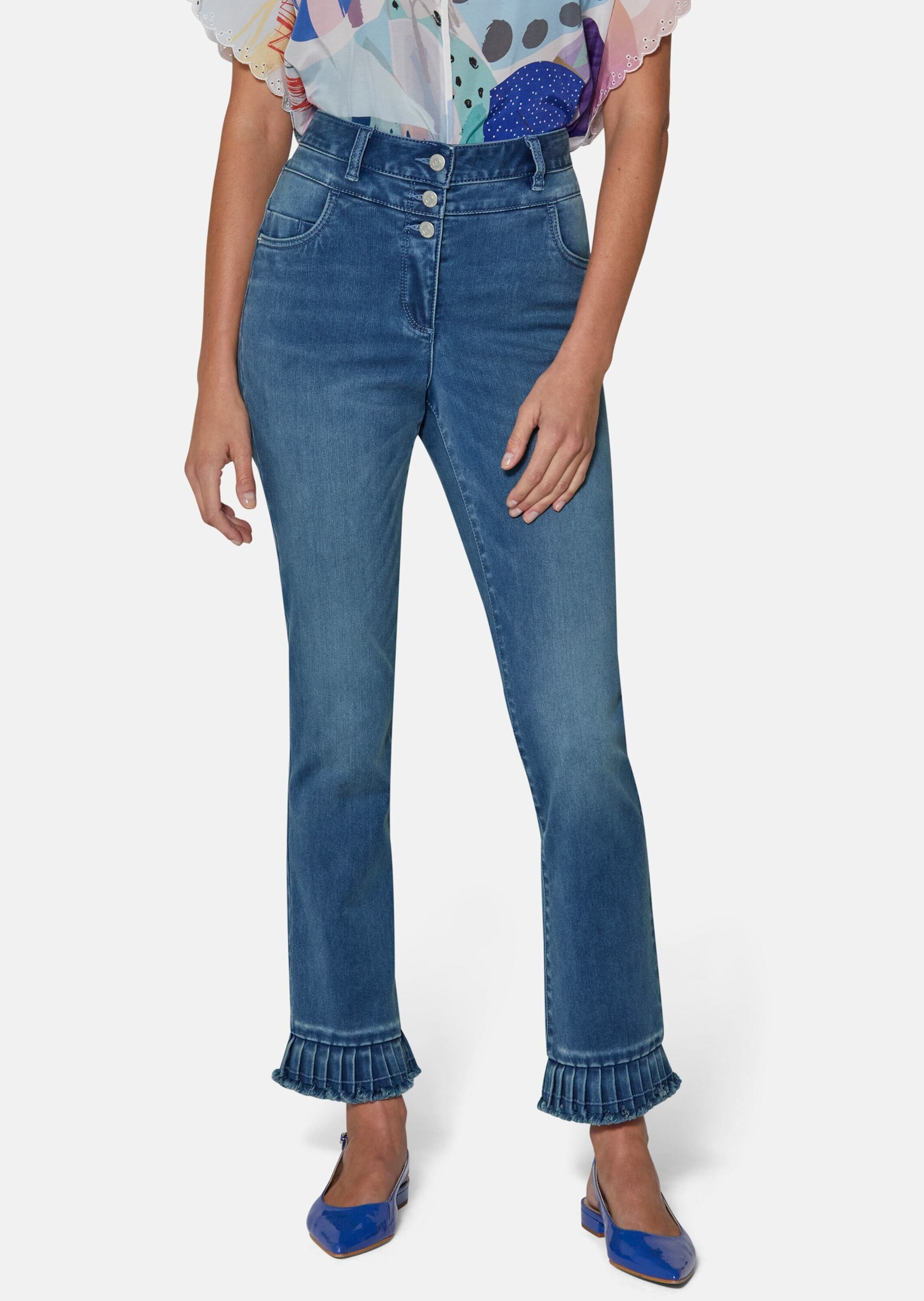 MADELEINE Regular-fit-Jeans »Jeans Jeans mit Plissee-Saum«