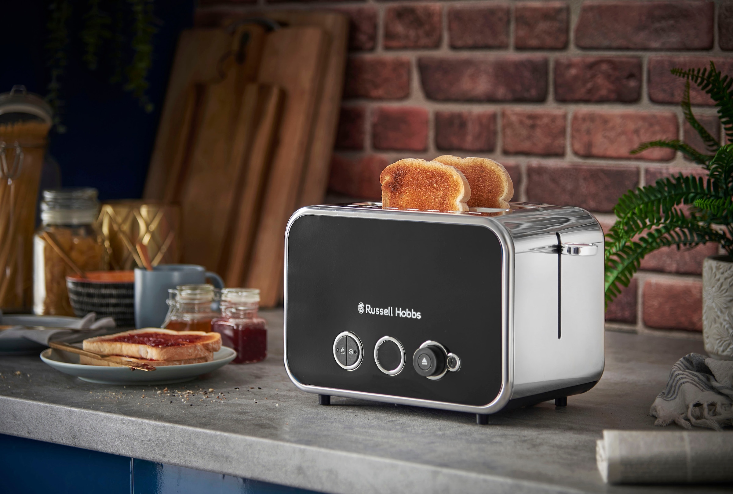 RUSSELL HOBBS Toaster »Distinctions Schwarz 26430-56«, 2 kurze Schlitze, für 2 Scheiben, 1600 W