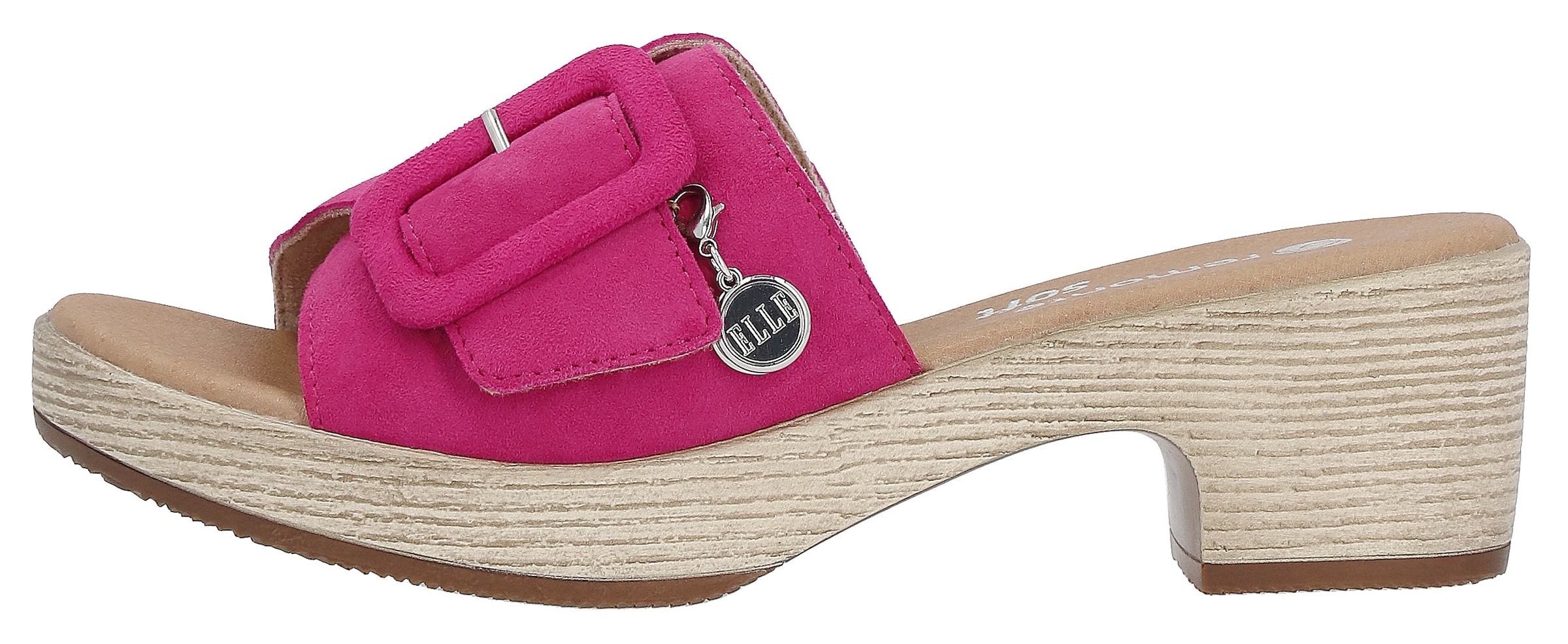 Remonte Pantolette »ELLE-Collection«, Blockabsatz, Sommerschuh, Schlappen, Zierschnalle, ELLE-Collection