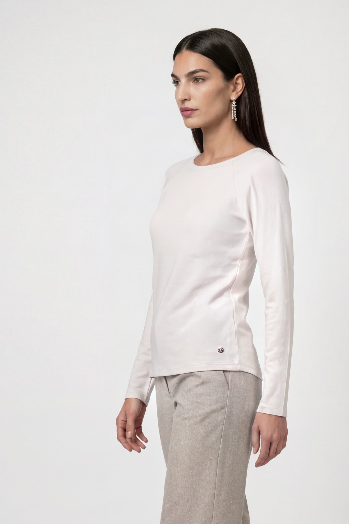 Monari Langarmshirt »Basic« aus weichem Viskose-Modal-Mix, Rundhals