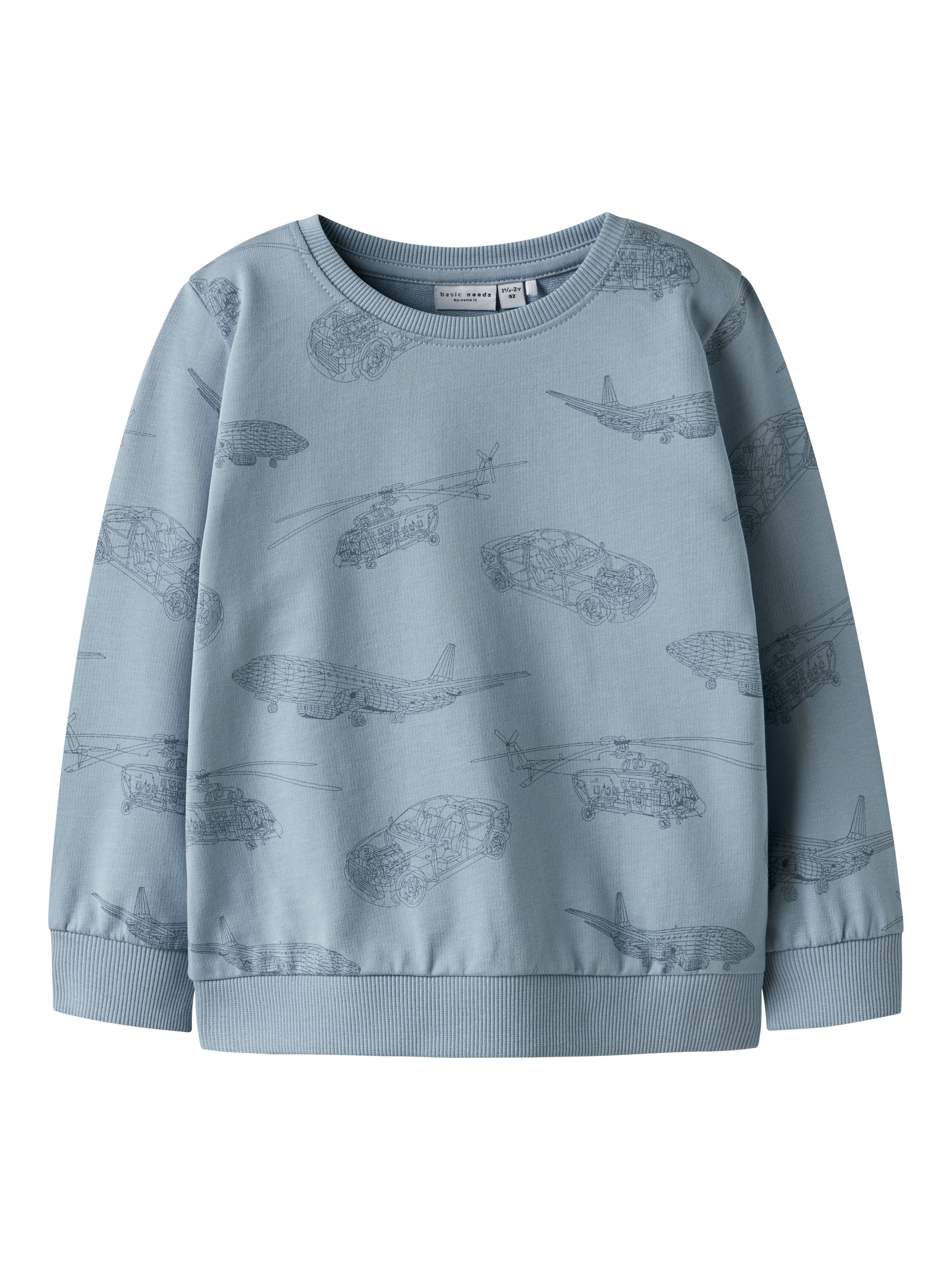 Name It Sweatshirt »NMMVARON für Jungen mit Alloverprint und Rippbündchen«, bedruckt, casual, regular fit, Baumwolle, Rundhals
