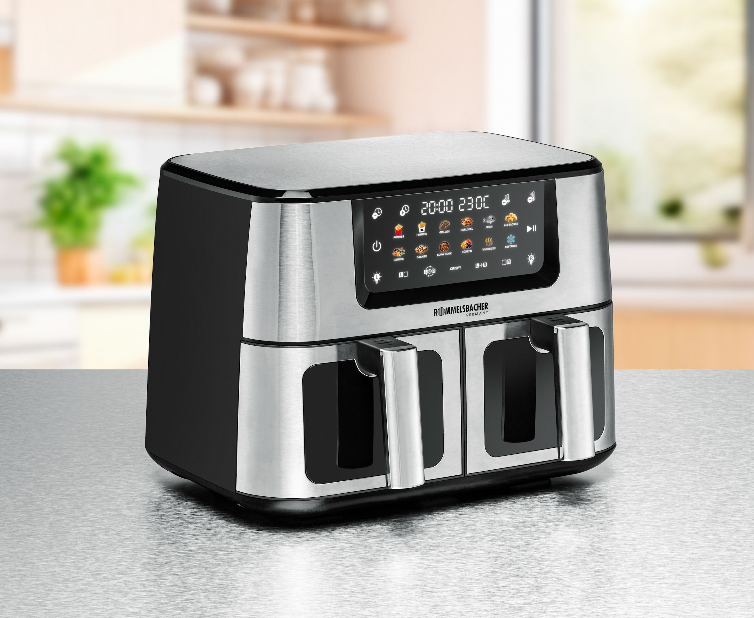 Rommelsbacher Heißluftfritteuse »FRH 2650« 2700 W 2 Körbe à 5,5 Liter Volumen - bis zu 1,2 kg Pommes