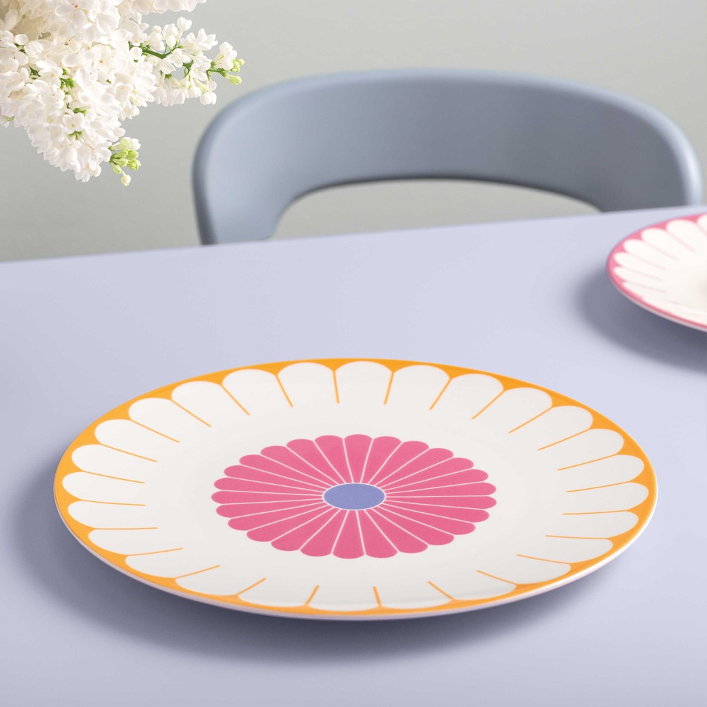 Villeroy & Boch Servierplatte »Servierplatte Fleur Couleur ø 31,8 cm bunt« Spülmaschinenfest, Mikrowellensicher