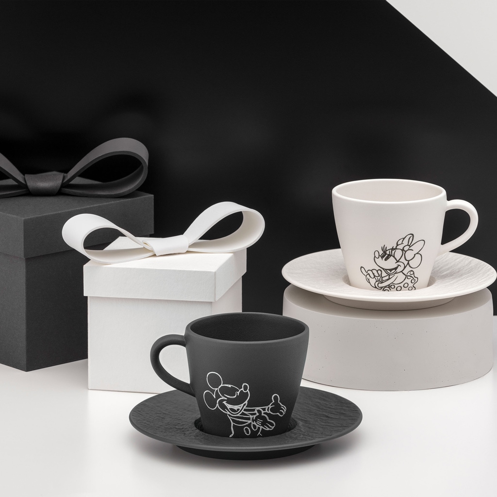 Villeroy & Boch Tasse »Kaffeetassen Manufacture Rock - Mickey Mouse 160 ml 6er Set schwarz« Spülmaschinenfest, Mikrowellensicher