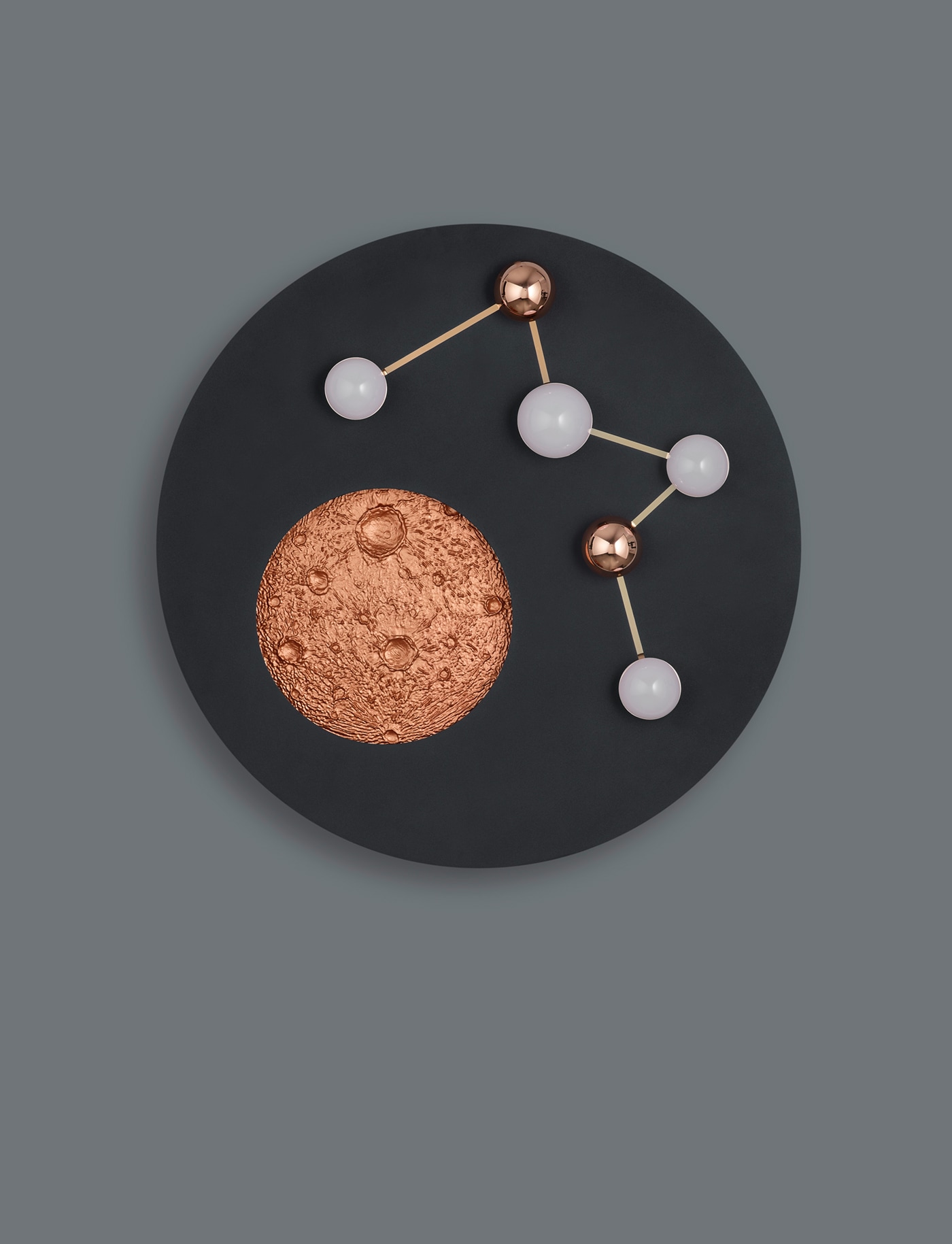 TRIO Leuchten LED Deckenleuchte »ZODIAC, Deckenlampe Mond Sterne, indirektes Licht, dimmbar CCT LED 42W« LED-Board 1 Stk. warmweiß - kaltweiß LED Deckenlampe Schlafzimmer Ø 50cm, Lichtfarbe einstellbar, Mondoptik