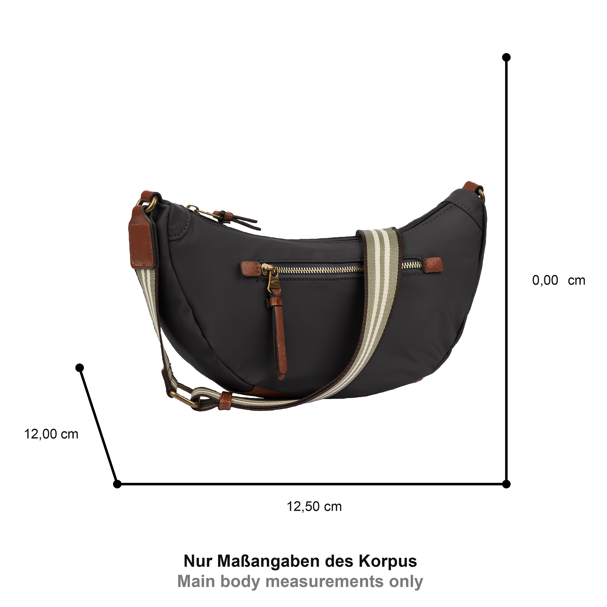 camel active Handtasche »Bari« aus hochwertigem matten Nylon mit gestreiftem Gewebeband