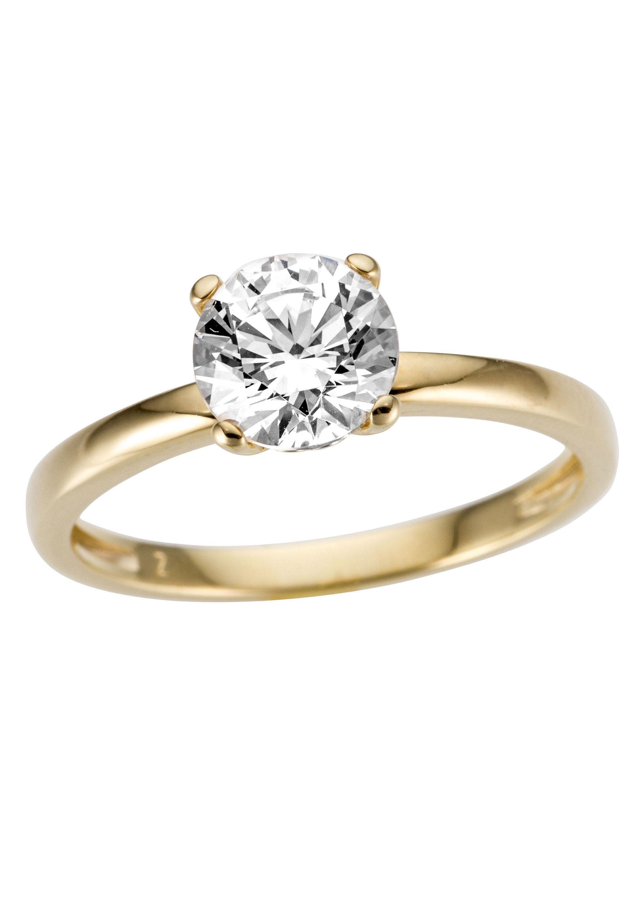 Firetti Goldring »Schmuck Geschenk Gold 333 Damenring Verlobungsring Goldring Solitär«, mit Zirkonia (synth.)