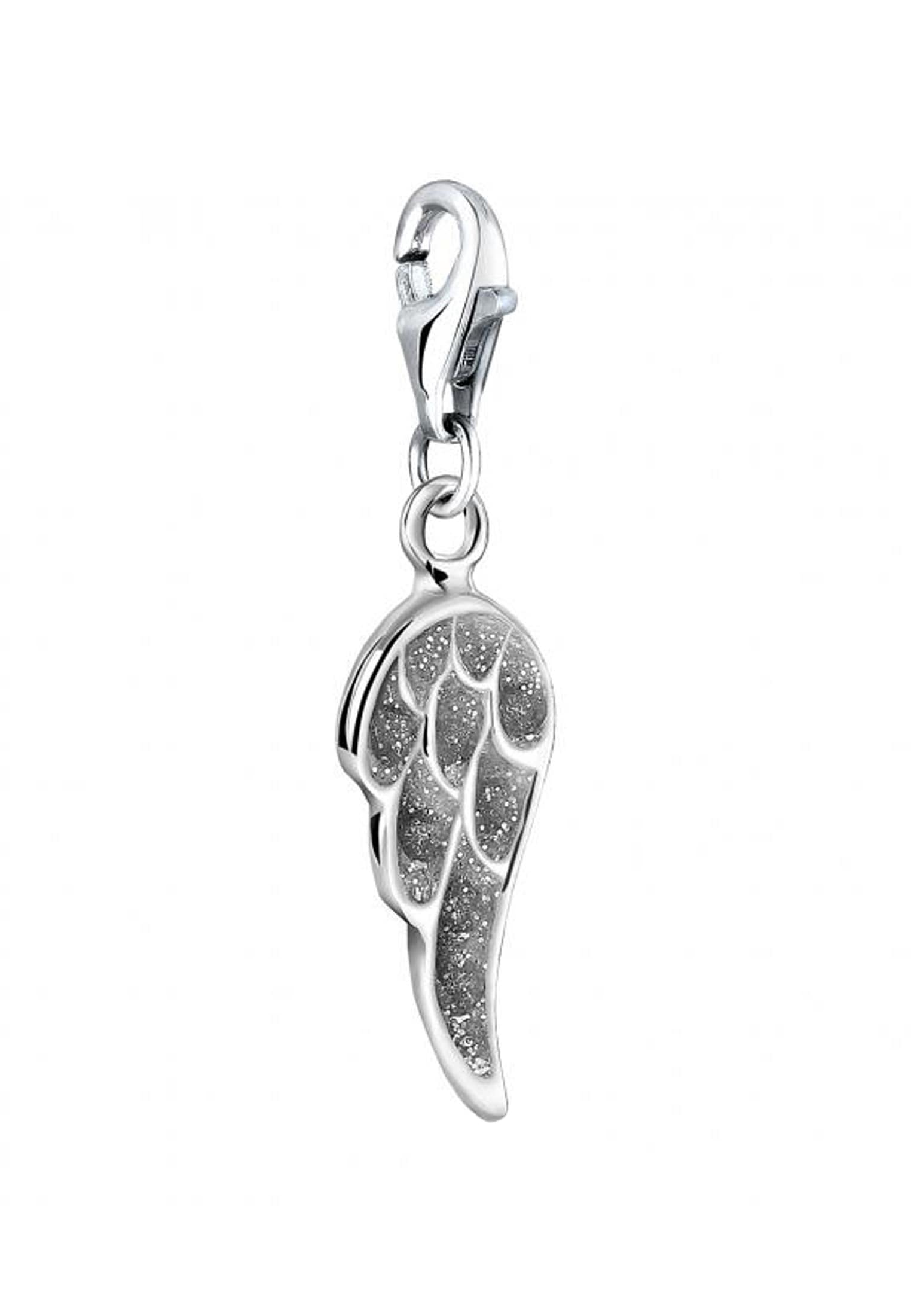 Nenalina Charm-Einhänger »Charm Anhänger Flügel Emaille Glitzer 925 Silber«