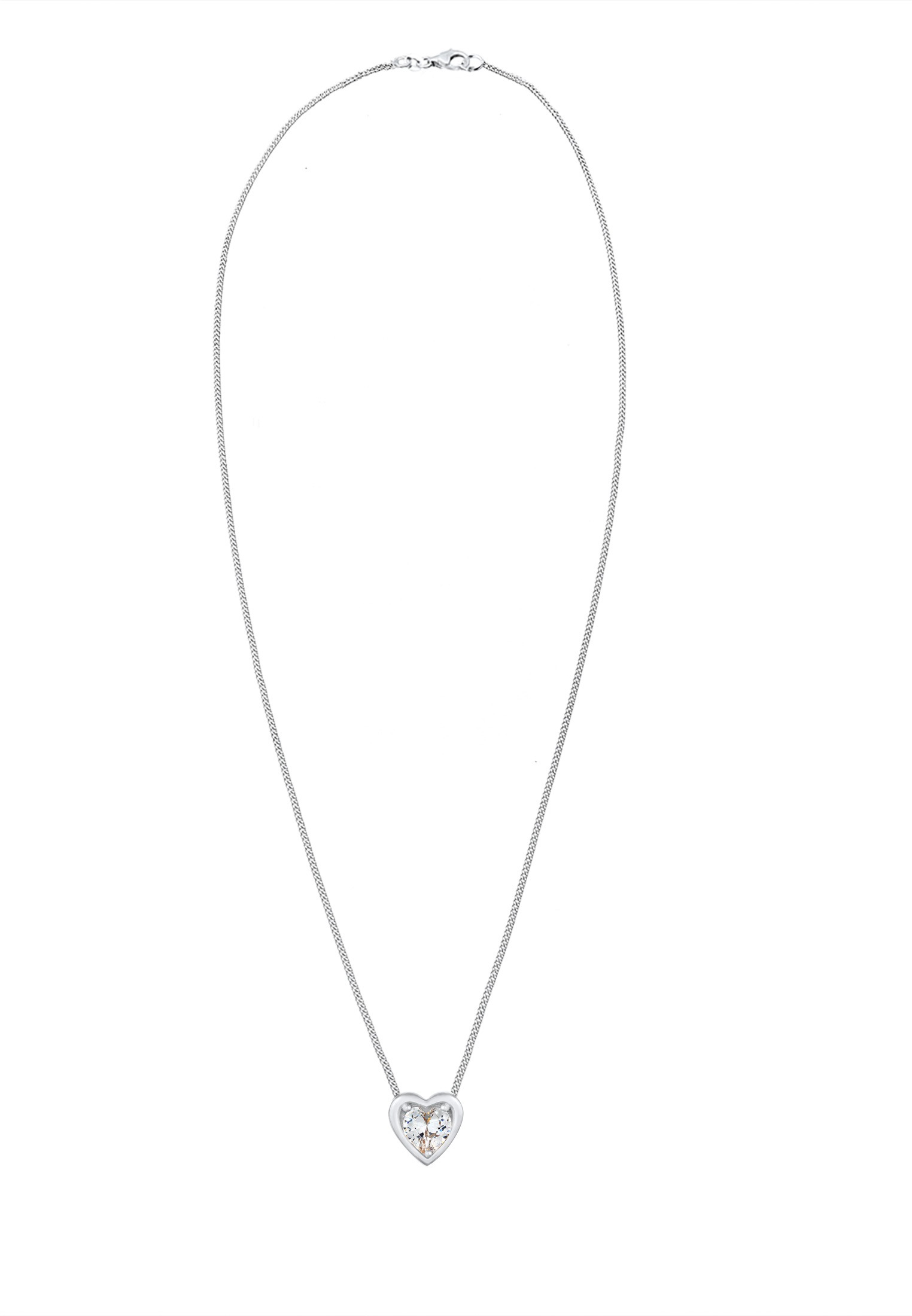 Elli Silberkette »Halskette Anhänger mit Herz Love Zirkonia 925 Silber«