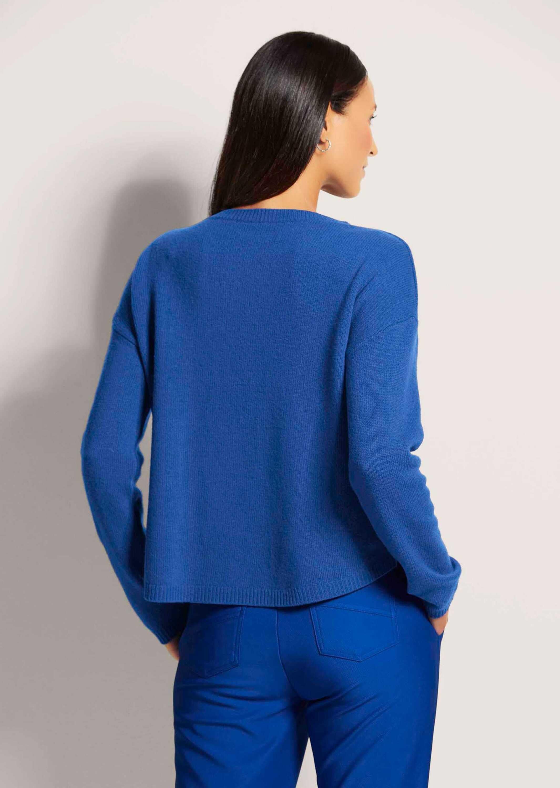MADELEINE Longpullover »Pullover Rundhals-Pullover mit Taschen«