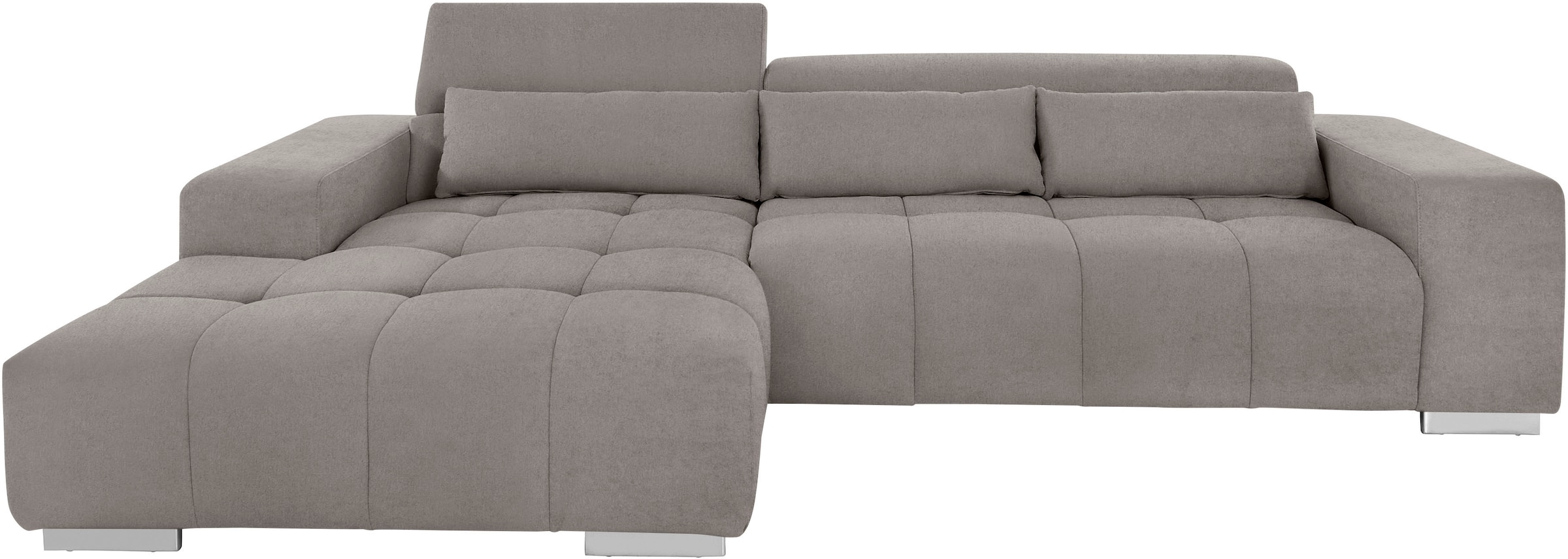 COTTA Ecksofa »Orion L-Form« mit 2x Kopfteilverstellung & 3 Nierenkissen