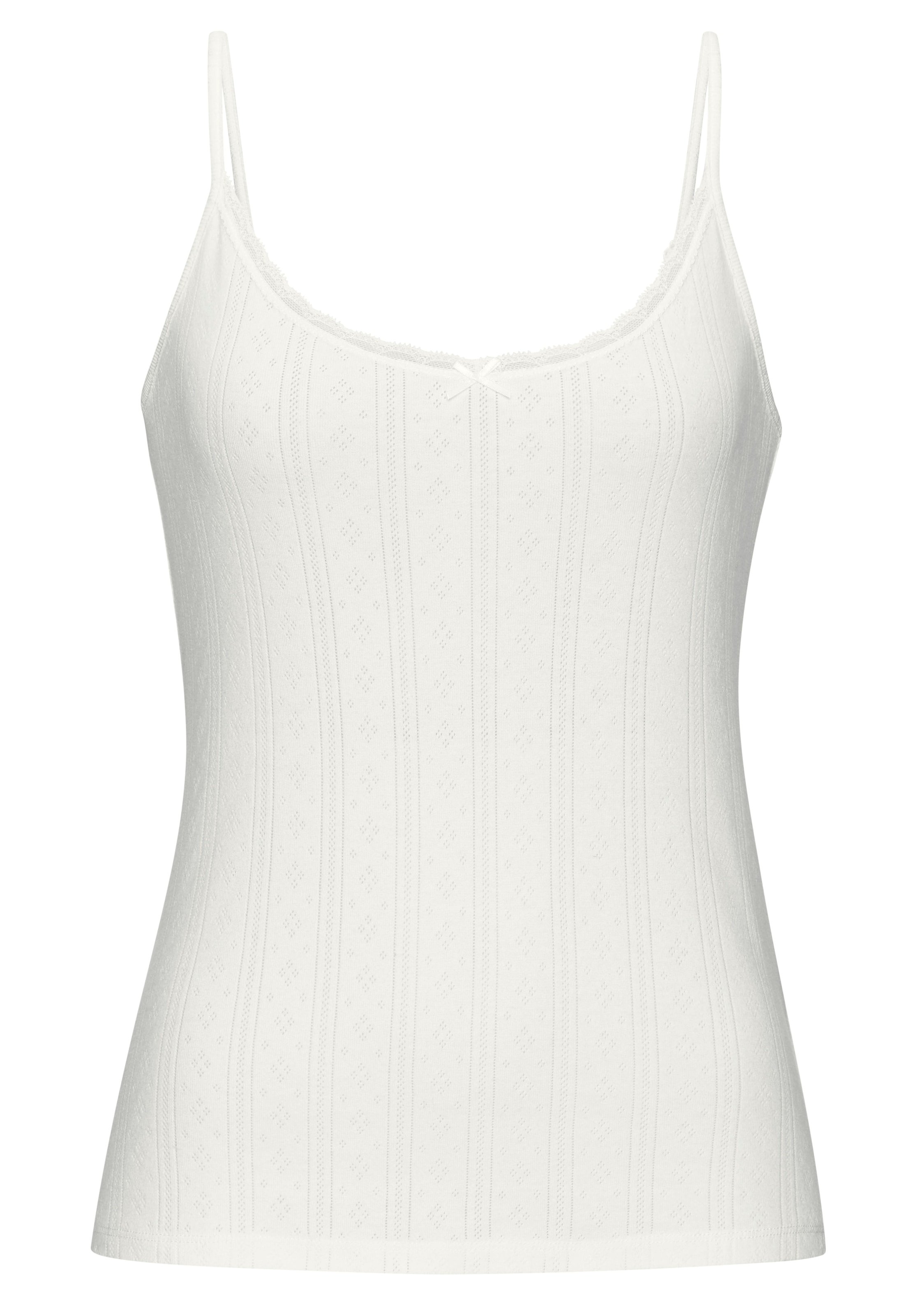 Vivance Unterhemd 2er-Pack,  aus weicher Pointelle-Ware mit Spitze, reine Baumwolle