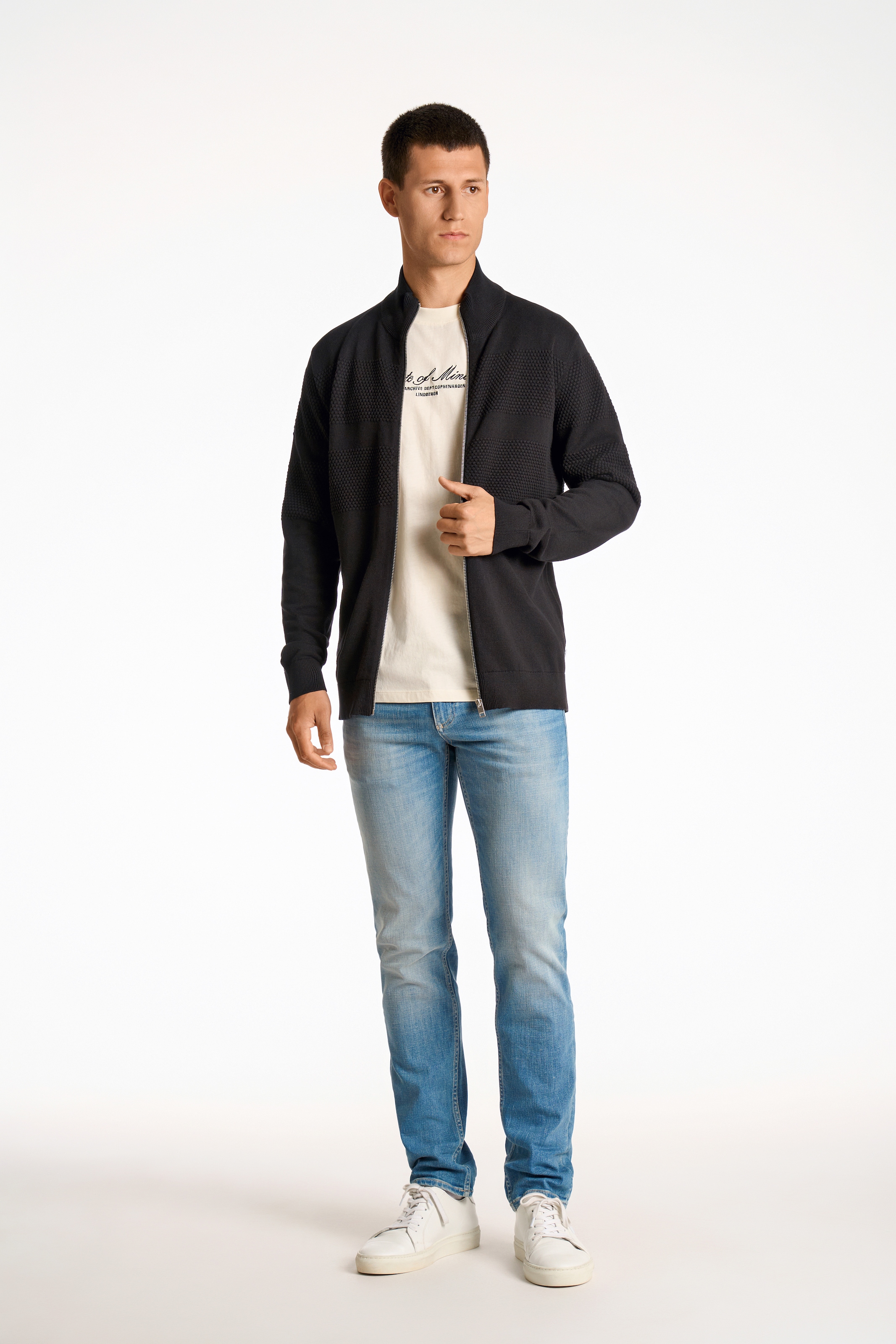 LINDBERGH Strickjacke, mit Stehkragen und Reißverschluss