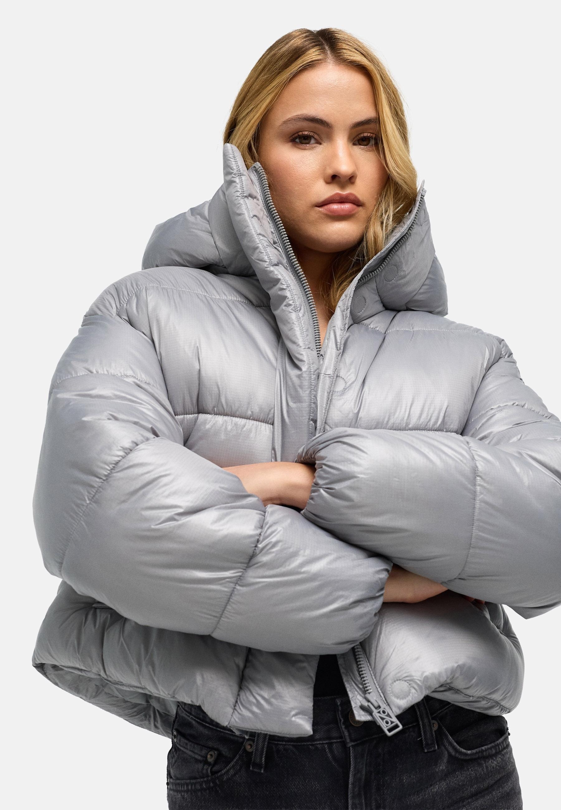 Navahoo Outdoorjacke »Outdoorjacke Polar-Unit 14« mit Kapuze Damen Steppjacke mit abnehmbarer Kapuze