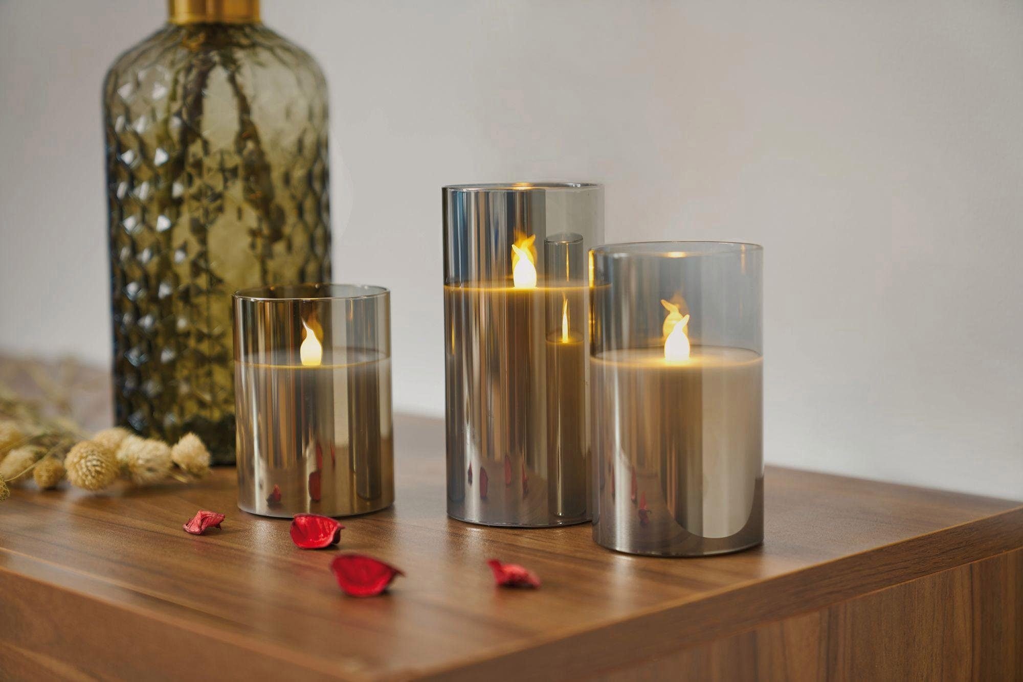 Pauleen LED Dekolicht »LED-Kerze Classy Smokey Candle, 3er Set«, Wachskerze