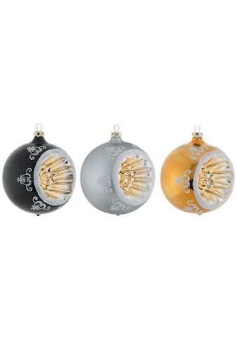 Thüringer Glasdesign Weihnachtsbaumkugel »Black&White&Gold, Weihnachtsdeko,... kaufen