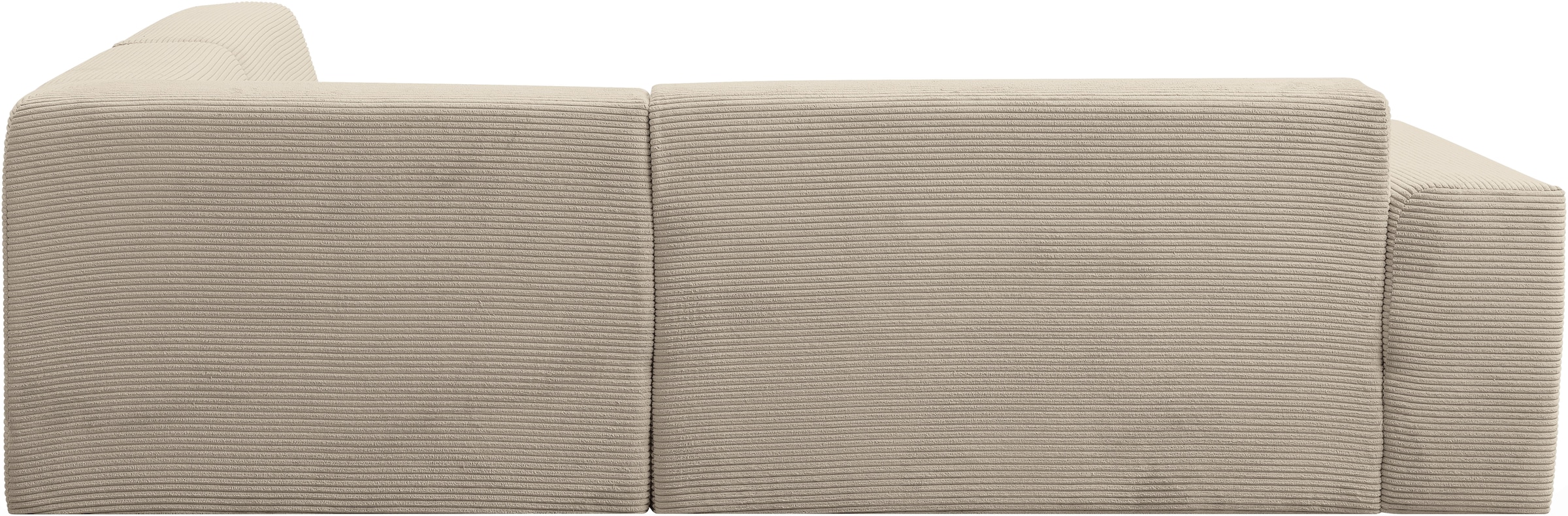 WERK2 Ecksofa »Zeus-M, tolles Sofa mit schönen Details, L-Form« Curvy Trend Garnitur, urbane Optik, komfortable Wellenunterfederung