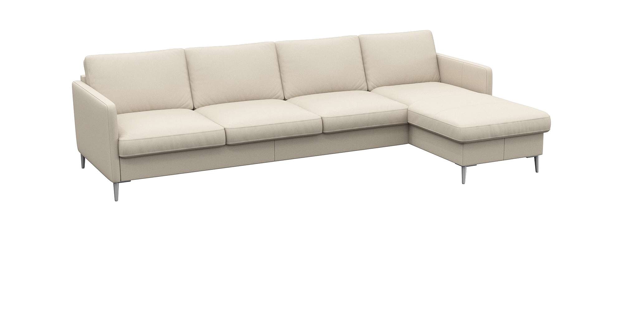 FLEXLUX Ecksofa »Fiore, L-Form, bequem und komfortabel durch hochwertigem Sitzaufbau«, schmale Armlehnen, Kaltschaum, Füße Alu