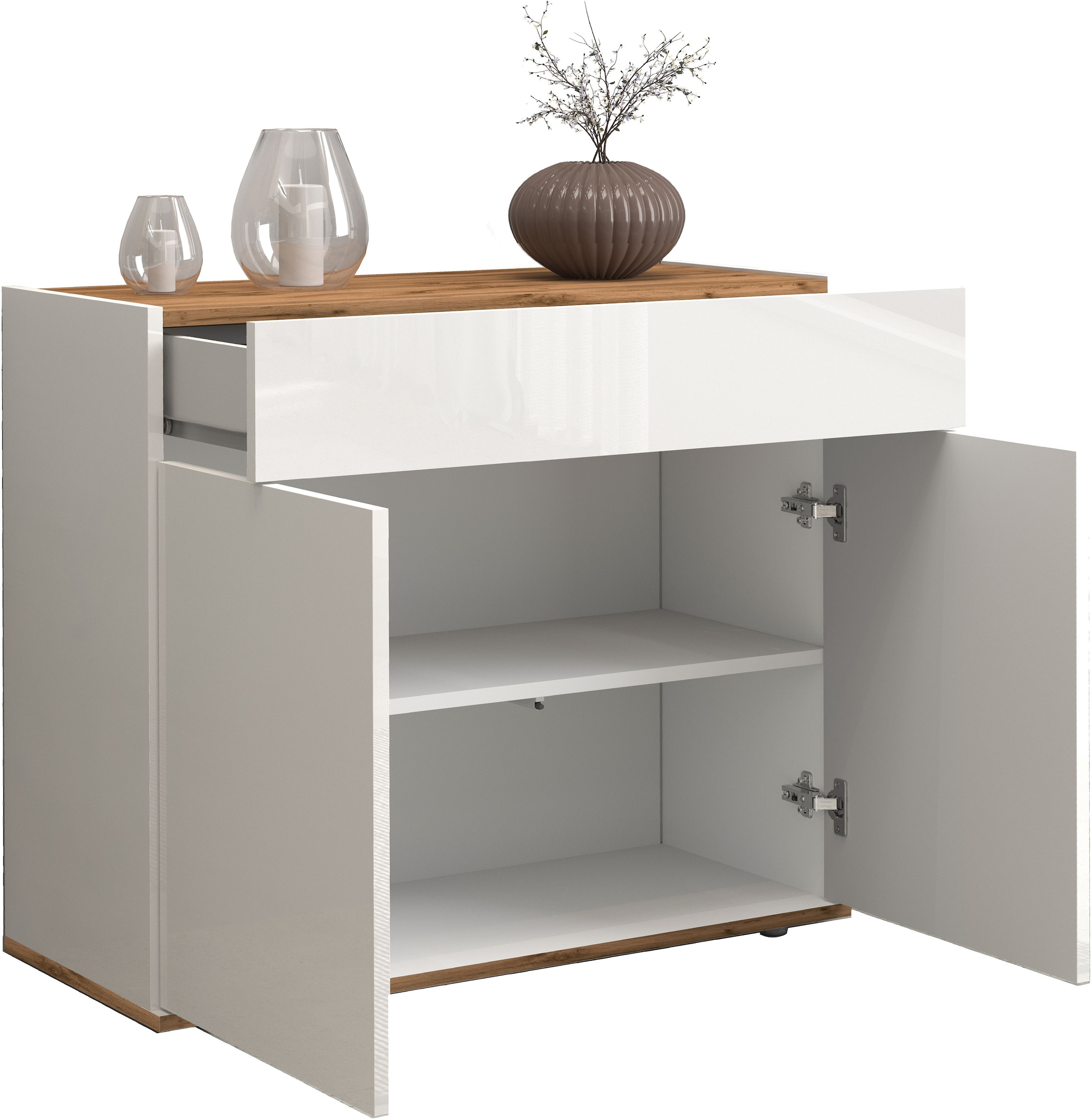 INOSIGN Sideboard »Garda, Kommode, Schrank, Kredenz«, 2 Türen, 1 Schublade,grifflos Breite 80,9 cm