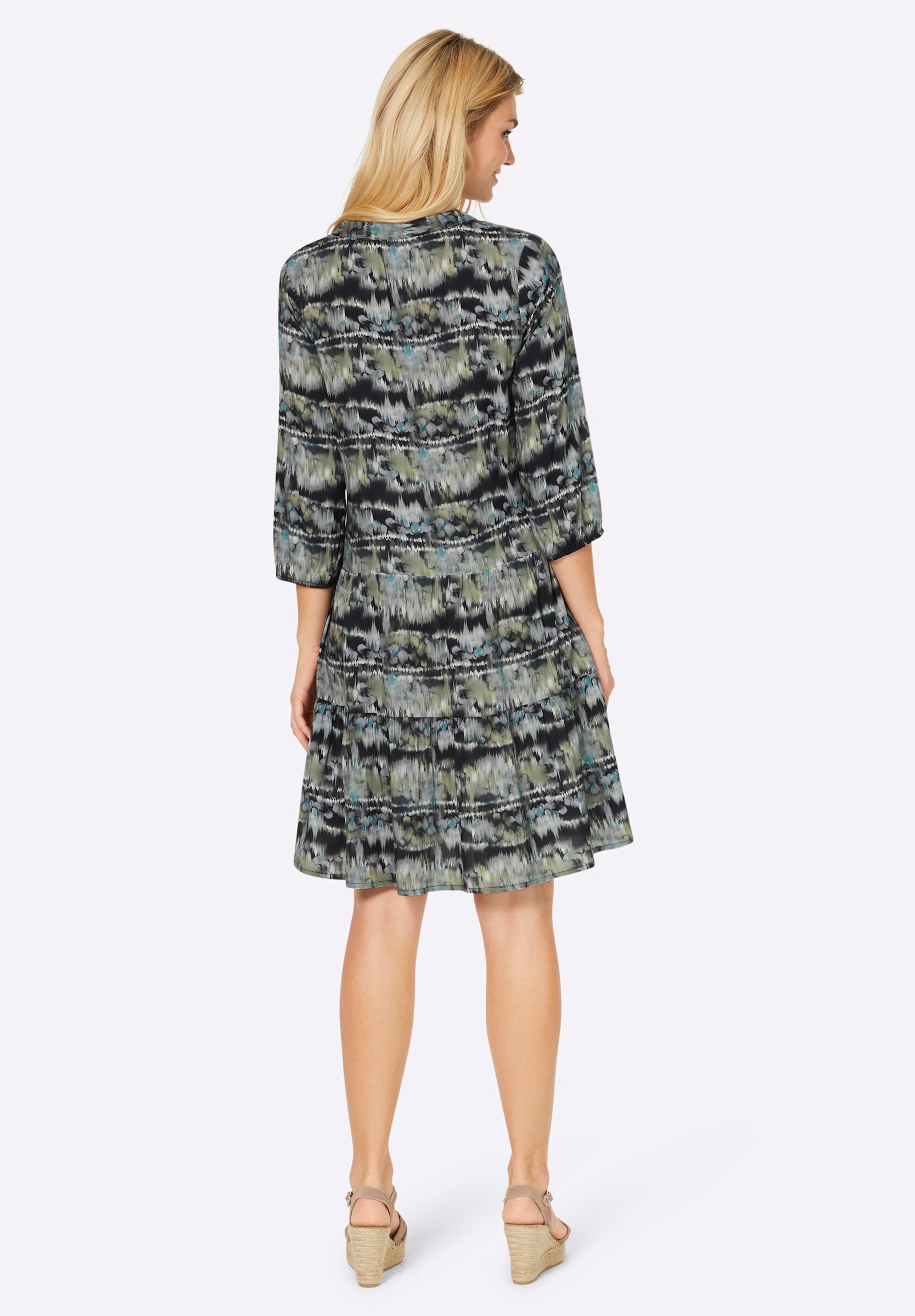 heine Sommerkleid »Druck-Kleid Druckkleid mit elastischen Bündchen« Ohne Taschen