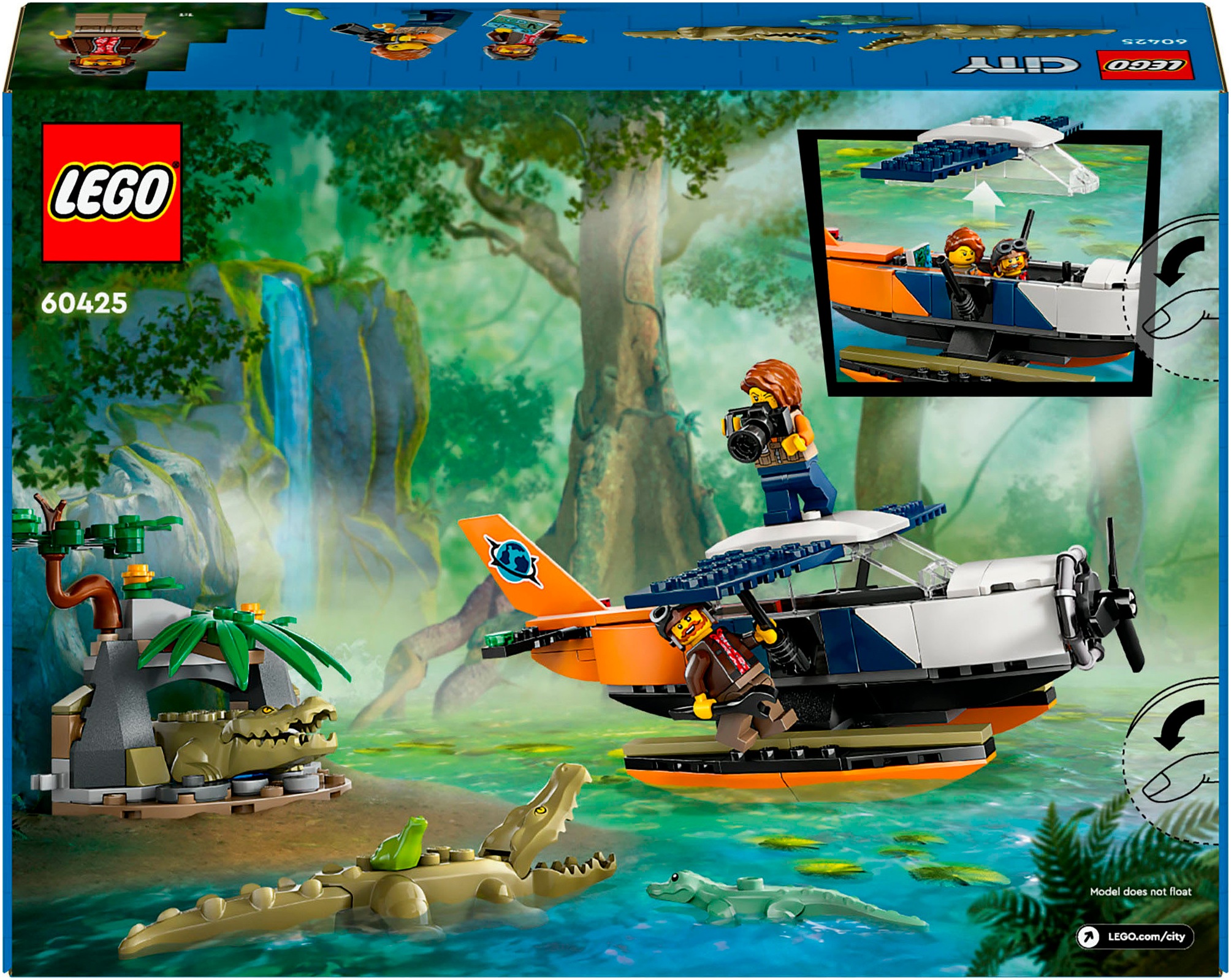 LEGO® Konstruktionsspielsteine »Dschungelforscher-Wasserflugzeug (60425), LEGO City«, (177 St.), Made in Europe