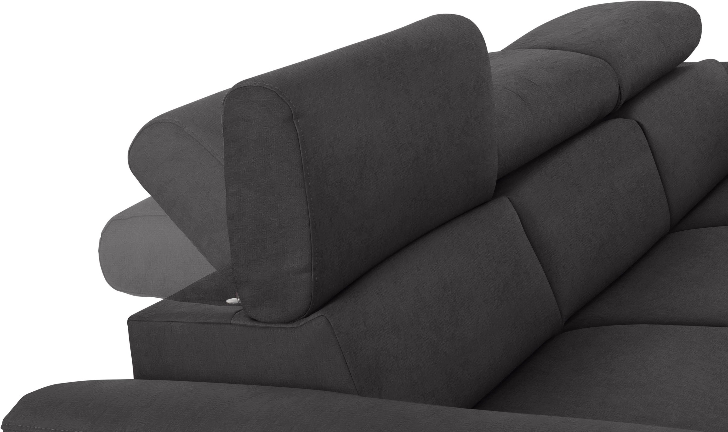 COTTA Ecksofa Komaris, Ecksofa, wahlweise mit RGB-LED-Beleuchtung und Bettfunktion/Bettkasten