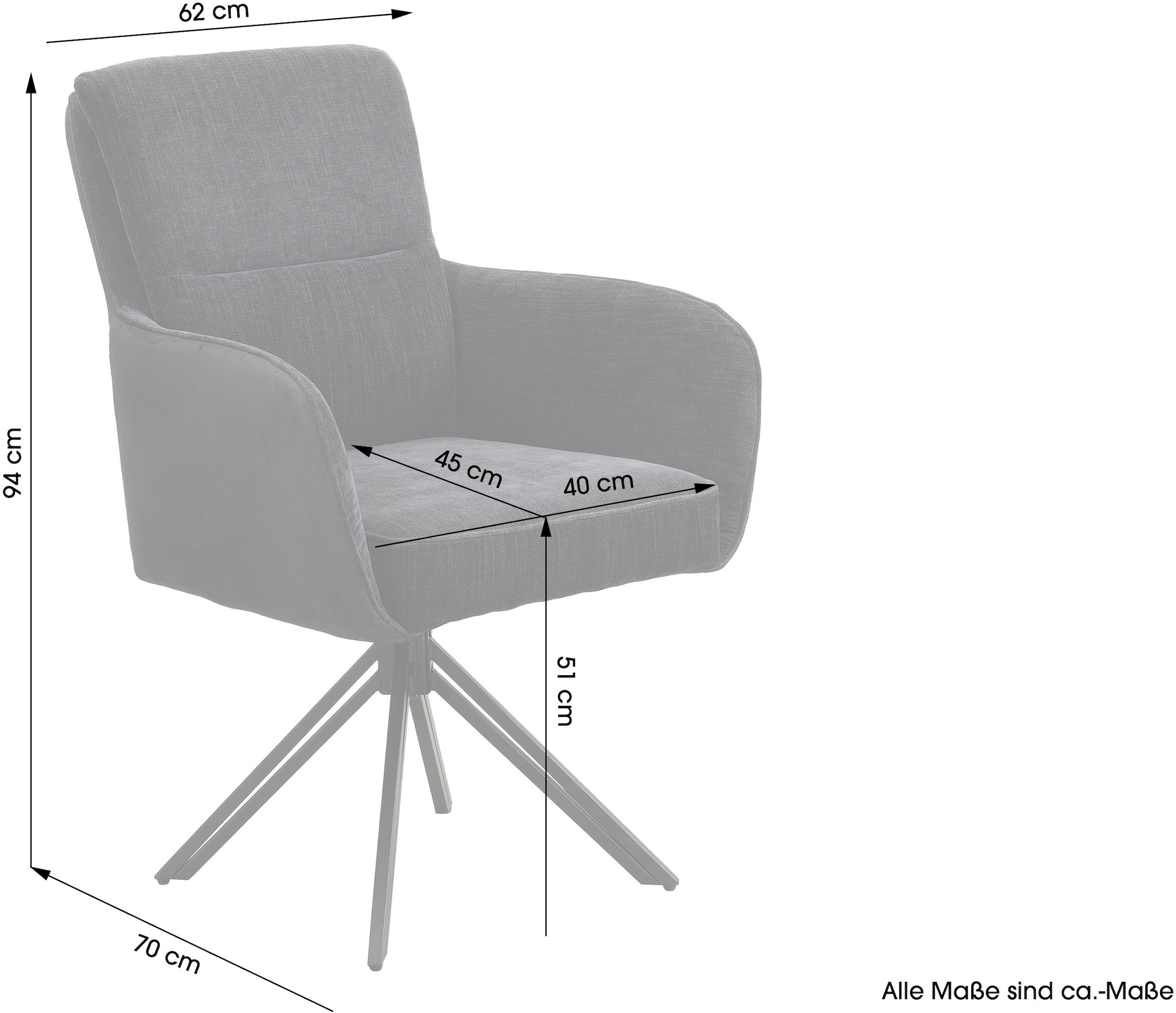 byLIVING Esszimmerstuhl »Tino« (Set) 2 Stk. Microfaser | Webstoff 360 Grad drehbar mit Federkernpolsterung, hochwertige Polsterbezüge