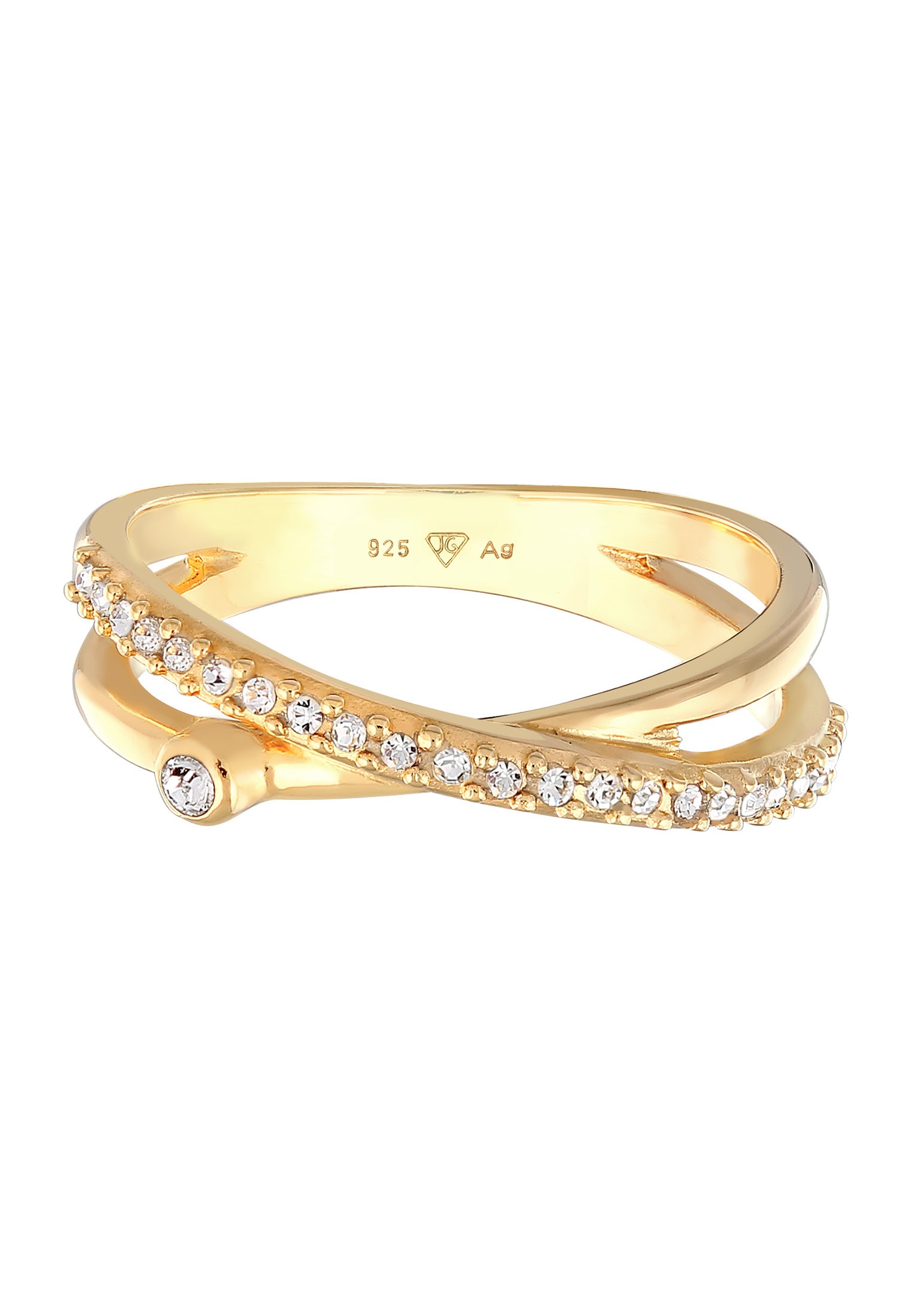 Elli Silberring »Ring Wickelring X Glamour 925 Silber, mit Kristallen von Swarovski®«