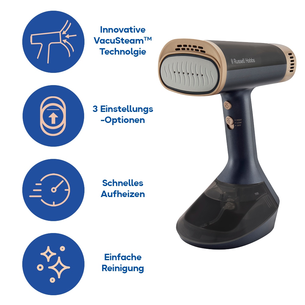 RUSSELL HOBBS Dampfbürste »28550-56 VacuSteam« 1400 W Dampfbürste, mit Keramik-Bügelsohle, 2-in-1 Design, 1.700 Watt