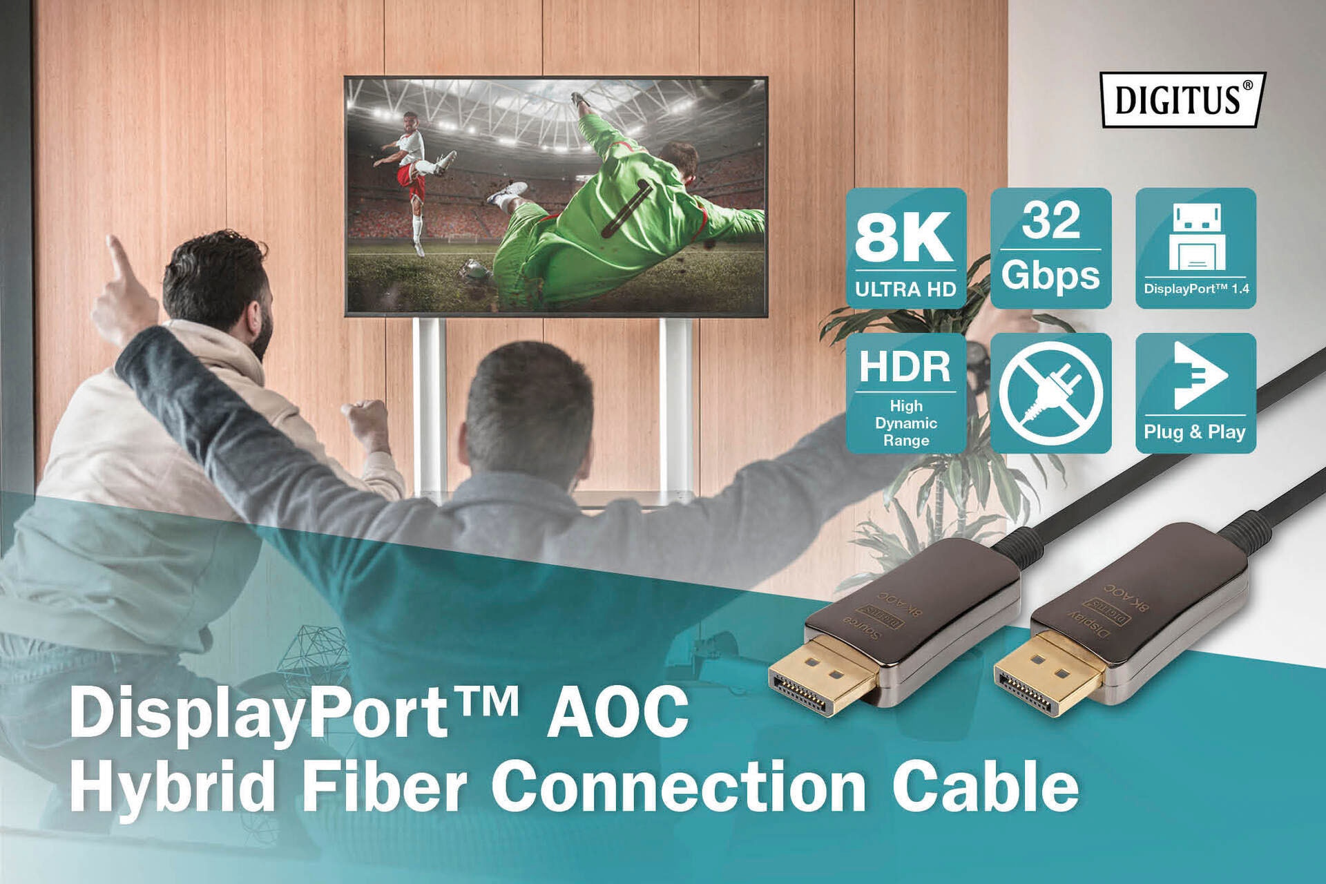 Digitus SAT-Kabel »DisplayPort™ UHD Glasfaserkabel, AOC jetzt 1500 cm 8K«, OTTO bei Hybrid DisplayPort
