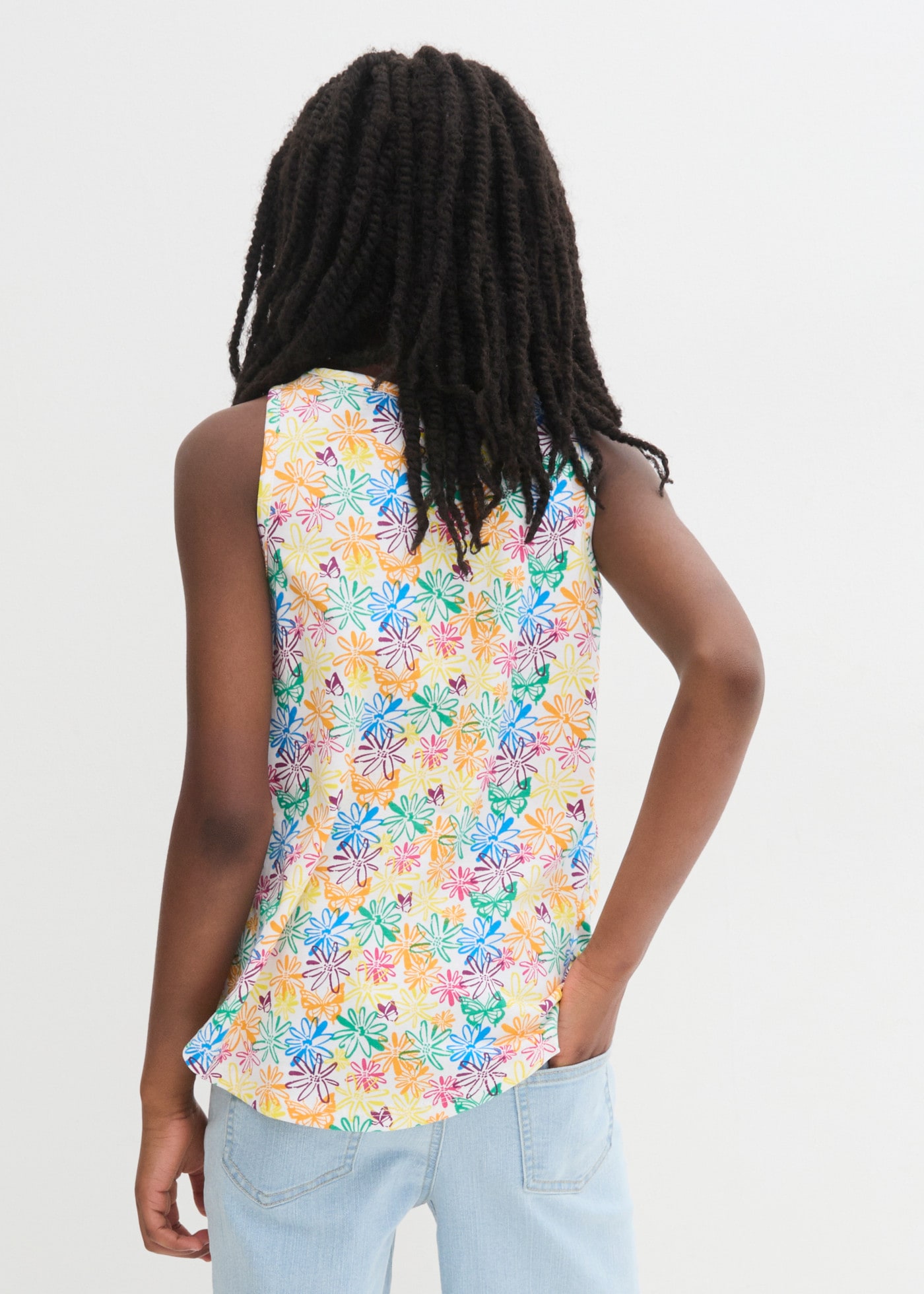 bonprix Shirttop Packung, 3er,  Packung mit 3 Shirttops, ärmellos, lockere Passform, aus Baumwolle
