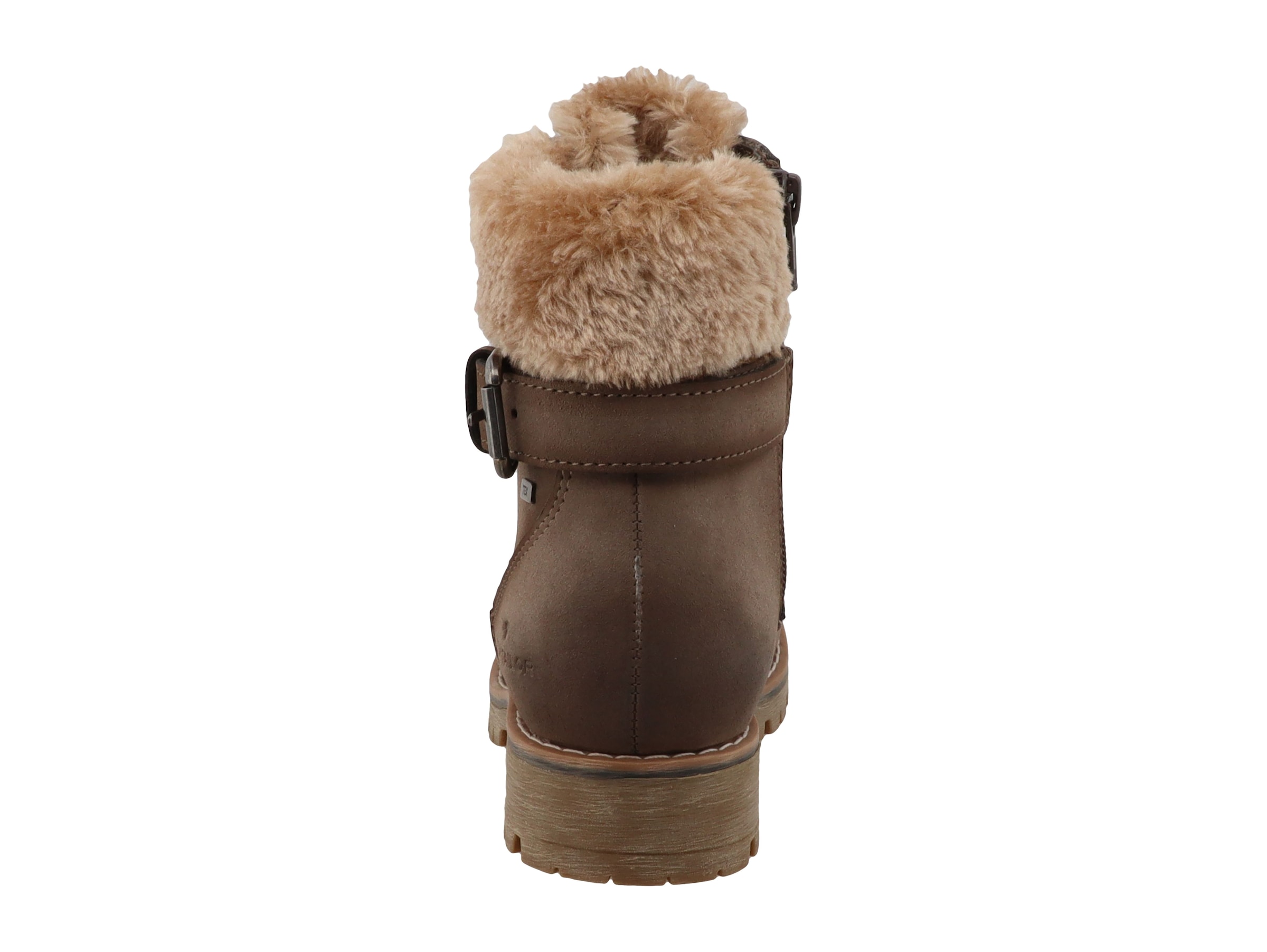 TOM TAILOR Winterstiefelette  Blockabsatz, Schnürboots mit Fellimitat am Schaftrand