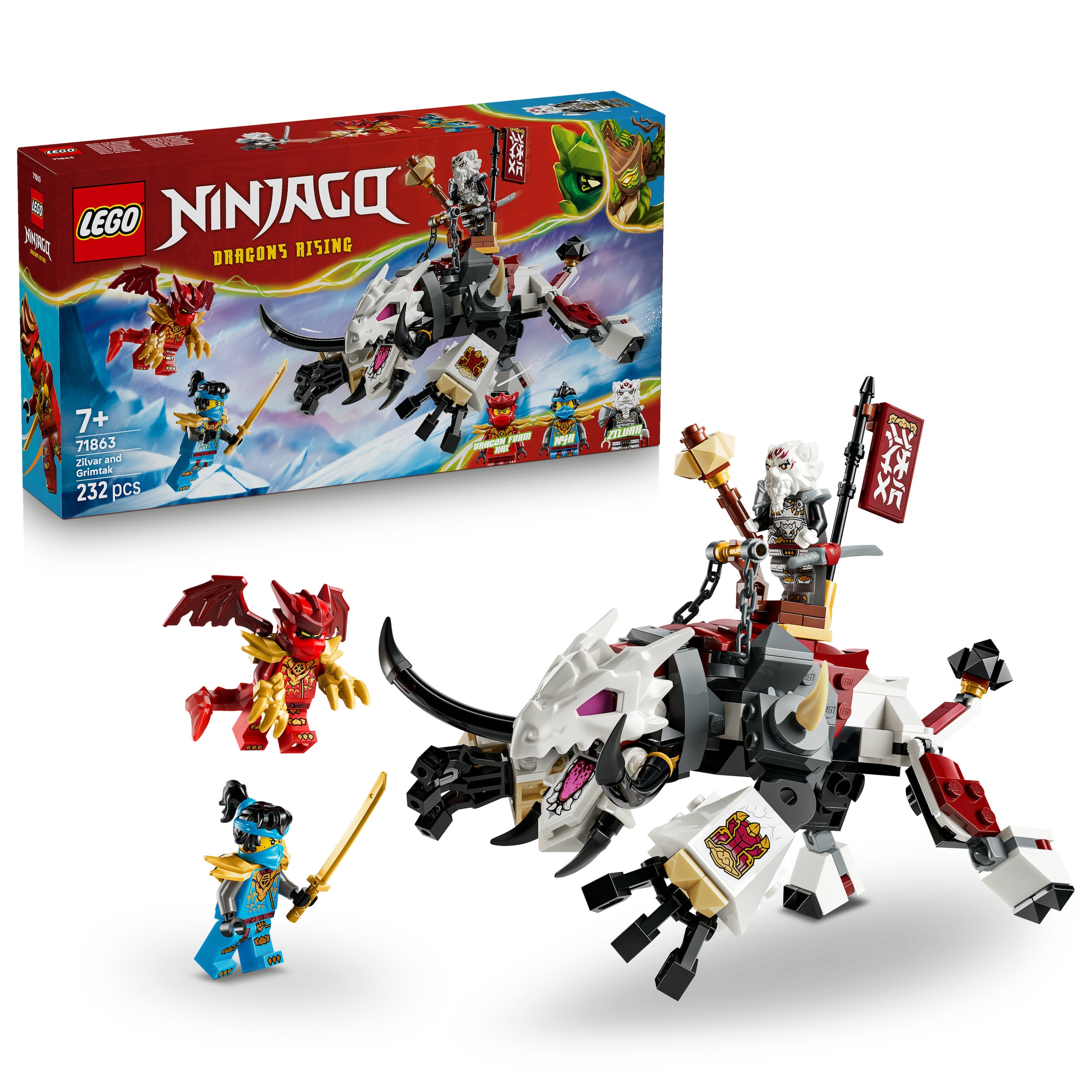 LEGO® Konstruktionsspielsteine »Zilvar auf seinem Drachentier Grimtak (71863), LEGO Ninjago« Made in Europe