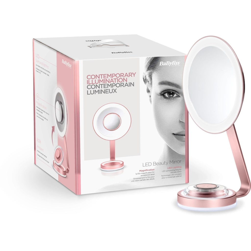 BaByliss LED-Lichtspiegel »9450E Beauty Mirror«, beleuchteter Kosmetikspiegel mit Netzbetrieb